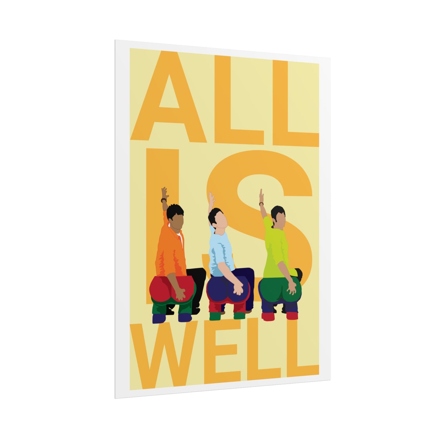 Motivational Wall Art Poster - 'All Is Well' - Colorful Design for Positive Vibes