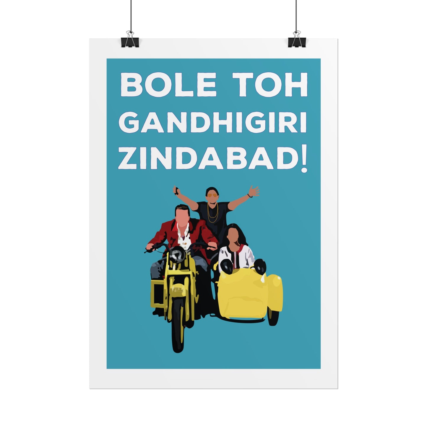 Munna Bhai MBBS - Inspirational Rolled Poster - Bole Toh Gandhigiri Zindabad!