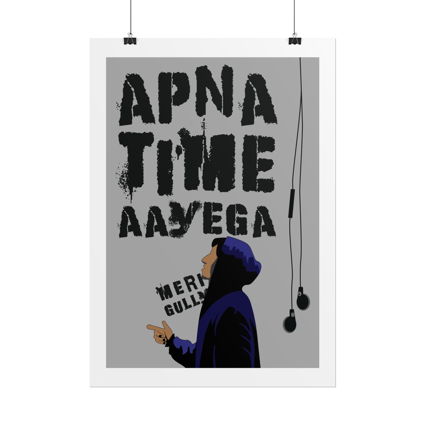 Urban Style Rolled Poster - Gully Boy - Ranveer Singh - "Apna Time Aayega" - Modern Wall Art for Home Decor