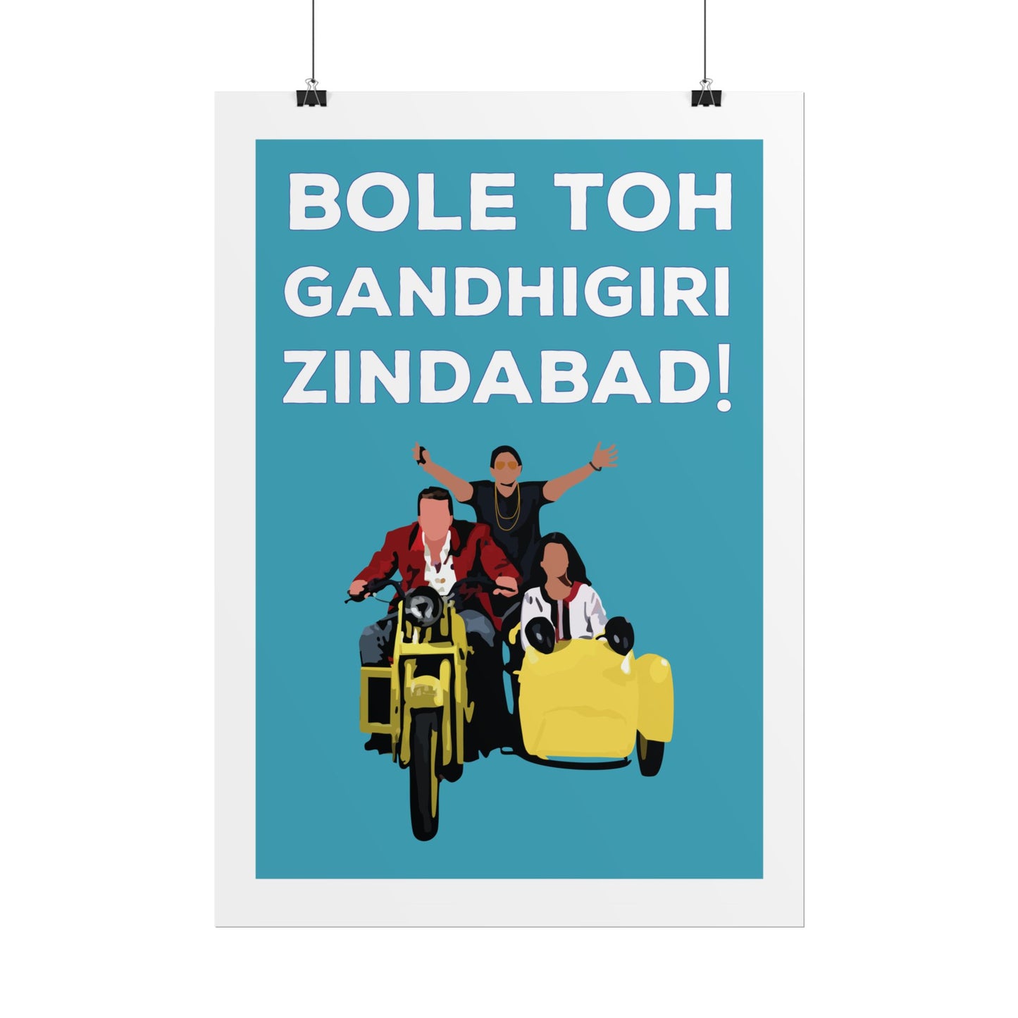 Munna Bhai MBBS - Inspirational Rolled Poster - Bole Toh Gandhigiri Zindabad!