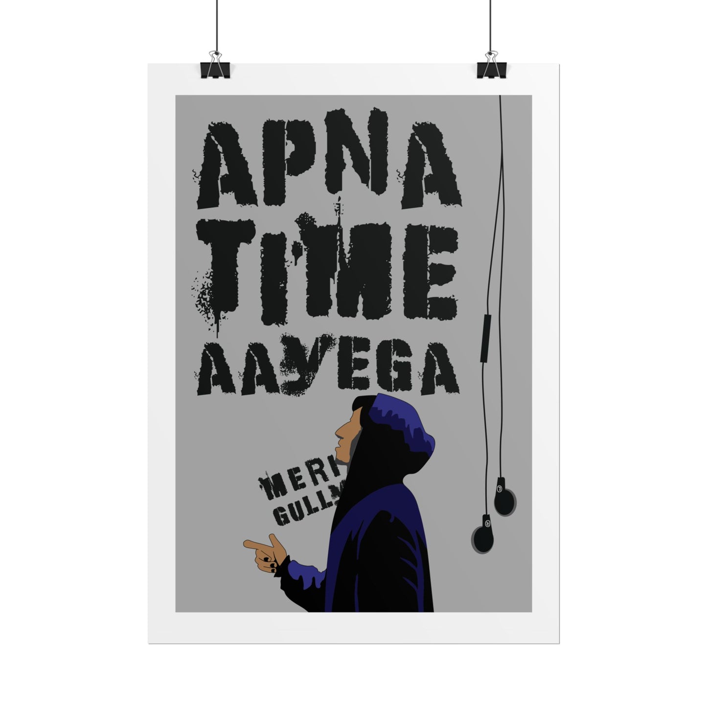 Urban Style Rolled Poster - Gully Boy - Ranveer Singh - "Apna Time Aayega" - Modern Wall Art for Home Decor