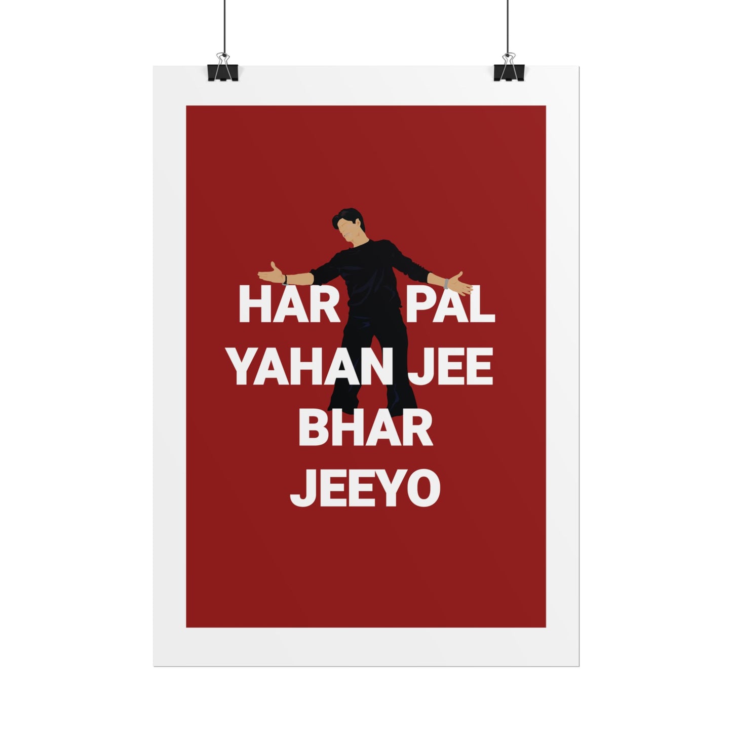 - Shah Rukh Khan - Kal Ho Naa Ho - 'Har Pal Yahan Jee Bhar Jeeyo' Wall Art