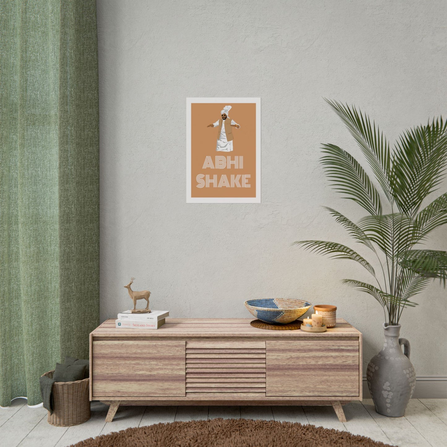 Unique Rolled Posters - 'Abhi Shake' Design for Home Decor