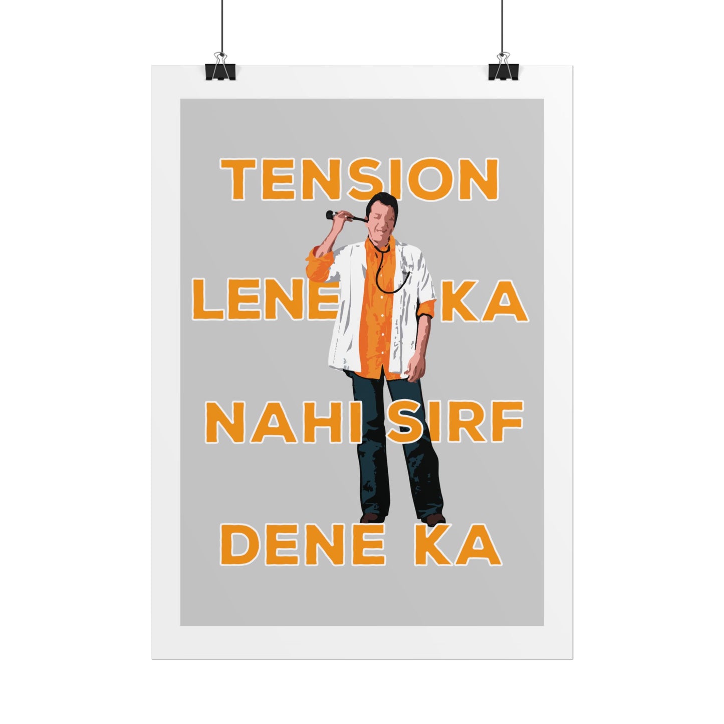 Munna Bhai MBBS - 'Tension Lene Ka Nahi Sirf Dene Ka' - Fun Wall Art for Home & Office