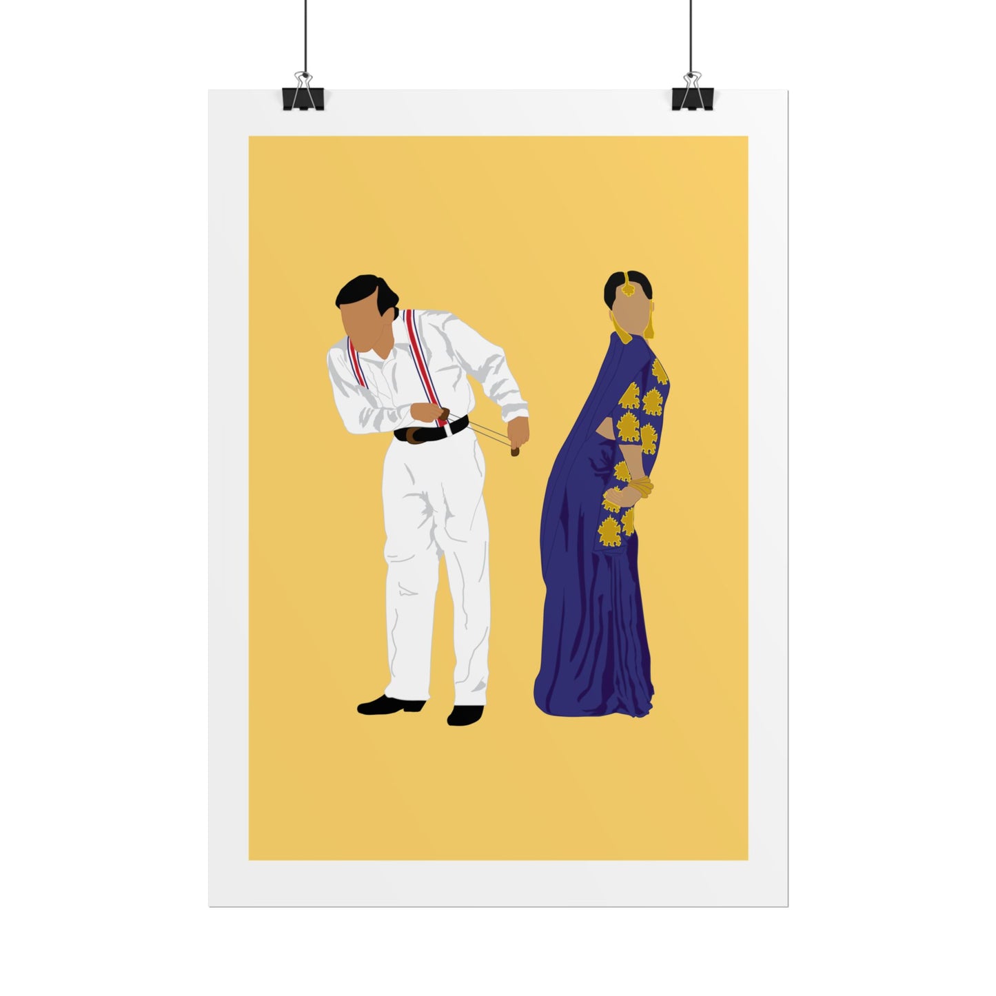 Vintage Couple Wall Art Poster - Hum Aapke Hai Kaun - Salman Khan - Madhuri Dixit