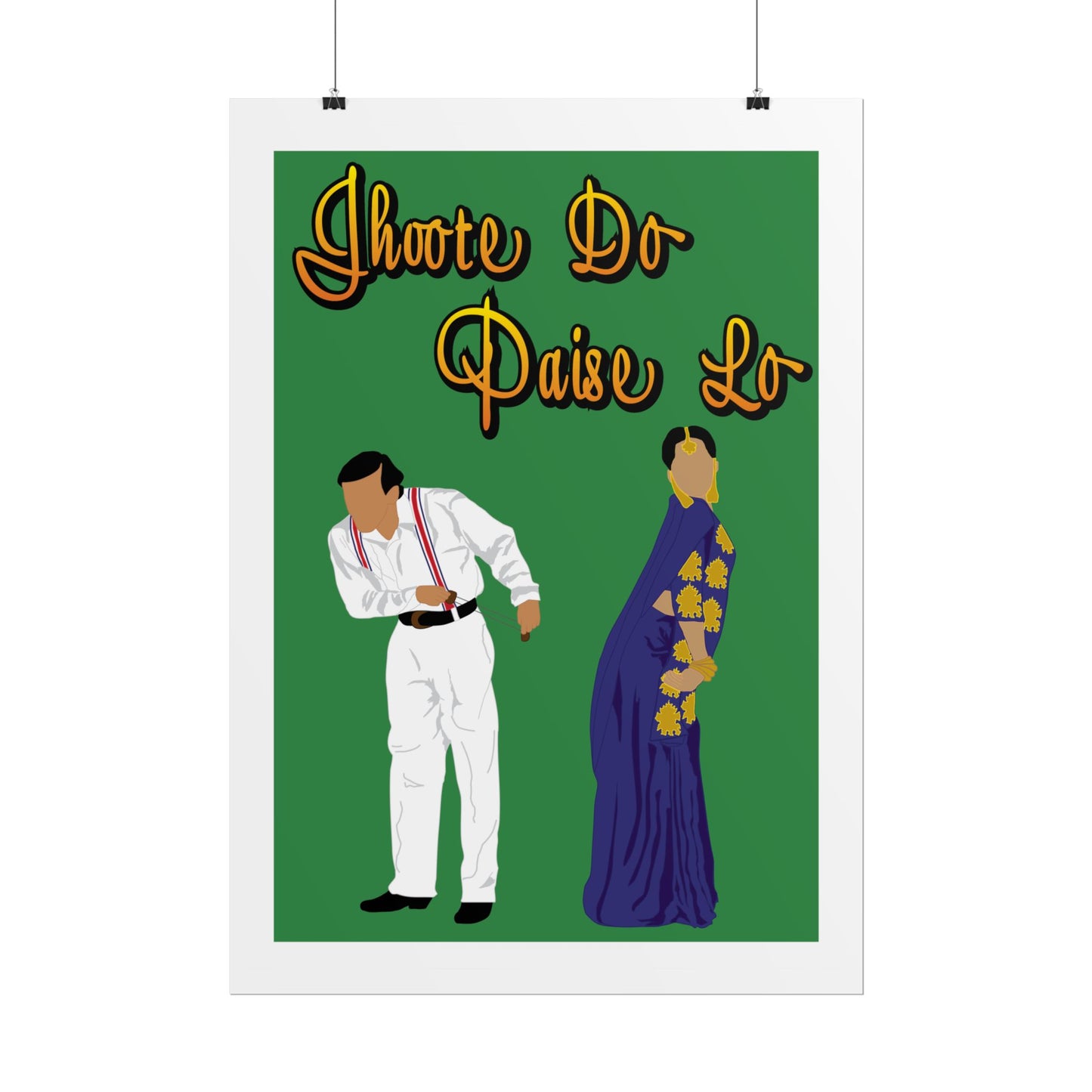 Vibrant Cultural Wall Art Poster - Jhoote Do Paise Lo - Hum Aapke Hai Kaun - Salman Khan - Madhuri Dixit