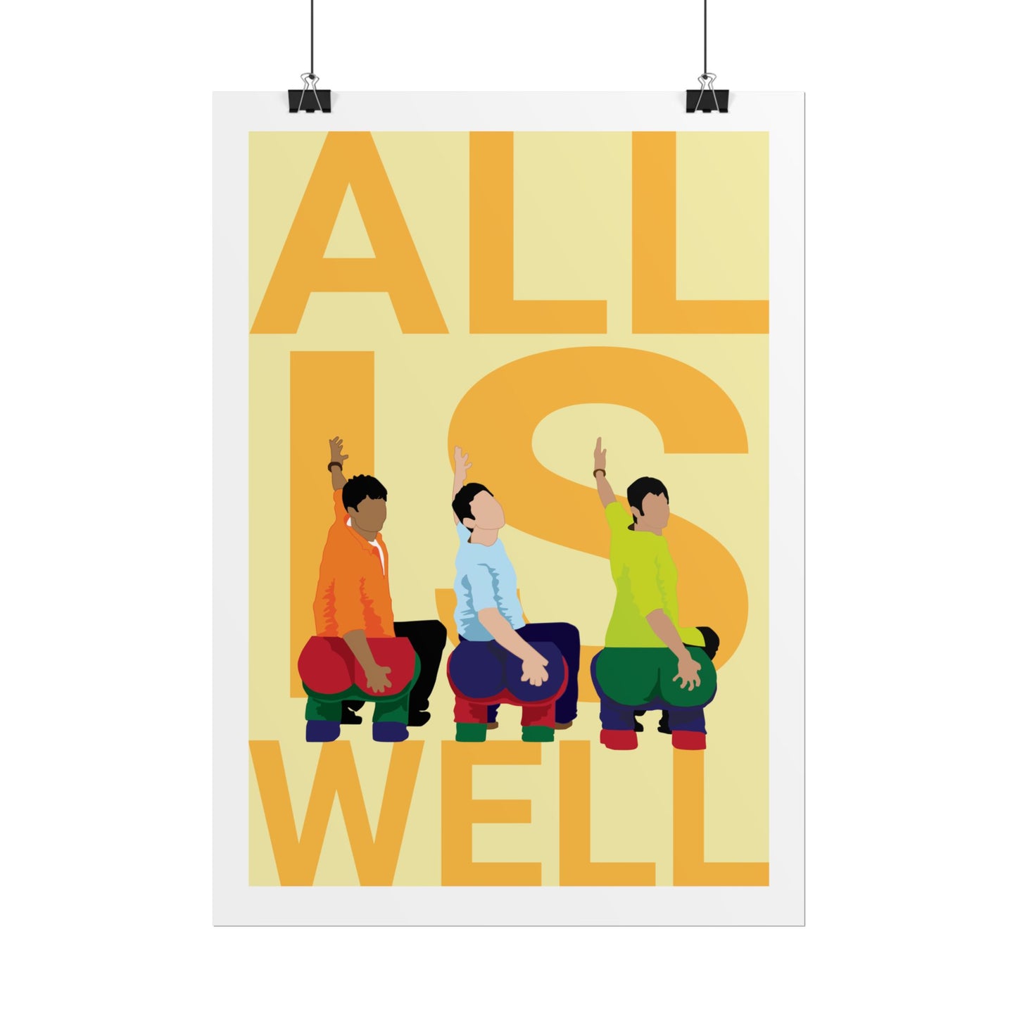 Motivational Wall Art Poster - 'All Is Well' - Colorful Design for Positive Vibes