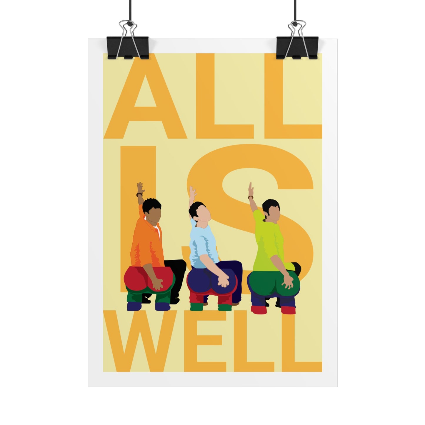 Motivational Wall Art Poster - 'All Is Well' - Colorful Design for Positive Vibes