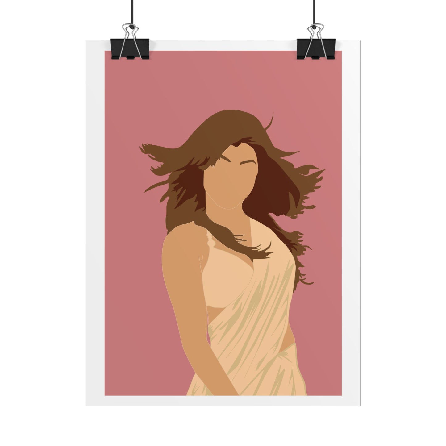 Desi Girl - Priyanka Chopra - Elegant Silhouette Wall Art Poster - Modern Decor for Home & Office