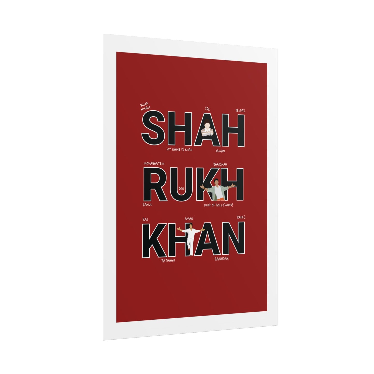 Shah Rukh Khan - Tribute Rolled Poster | Bollywood Wall Art | Movie Fan Decor