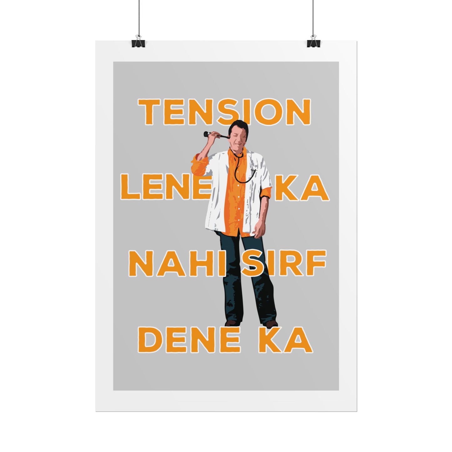 Munna Bhai MBBS - 'Tension Lene Ka Nahi Sirf Dene Ka' - Fun Wall Art for Home & Office