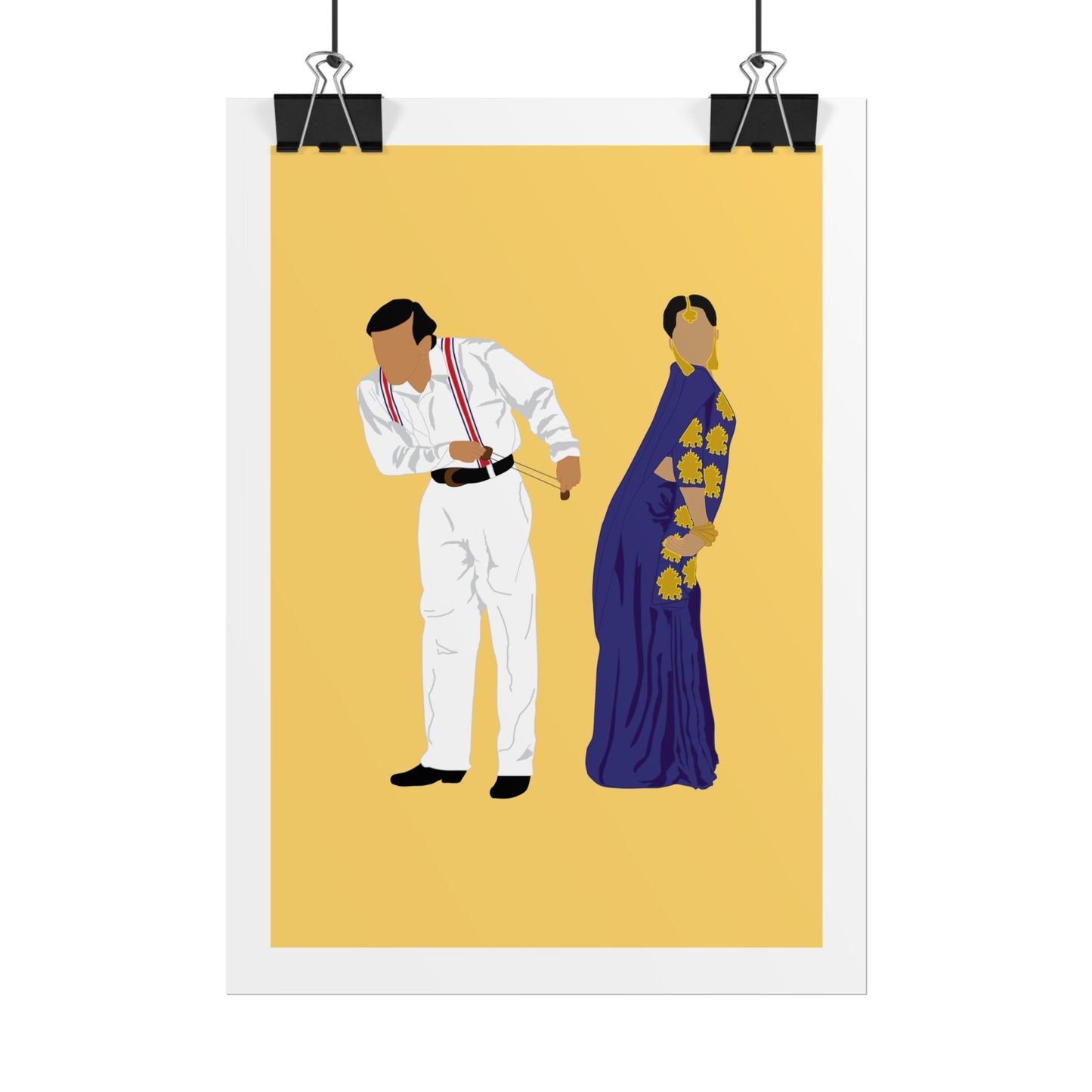Vintage Couple Wall Art Poster - Hum Aapke Hai Kaun - Salman Khan - Madhuri Dixit
