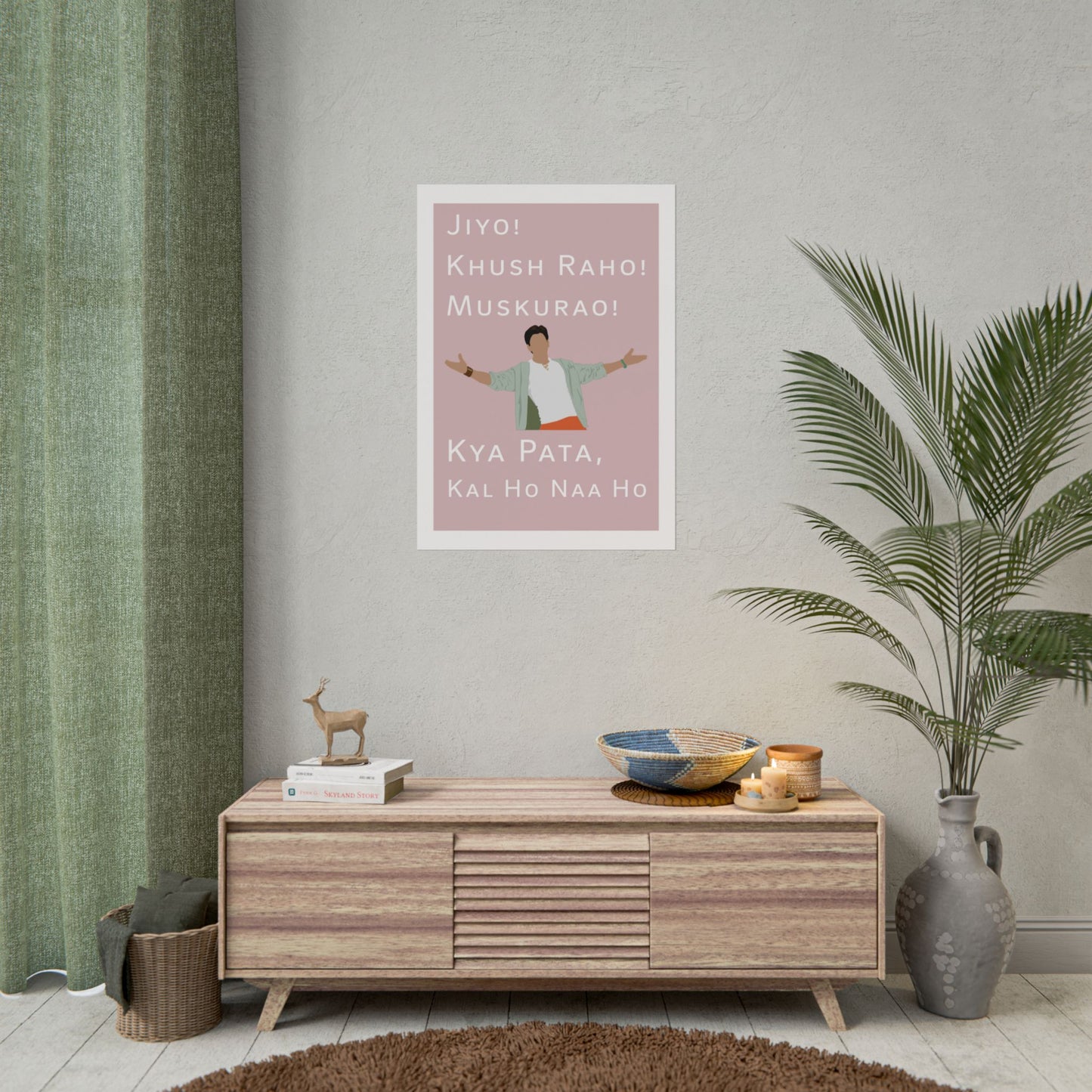 Inspirational Rolled Poster - Kal Ho Naa Ho - Shah Rukh Khan - Jiyo! Khush Raho! Muskurrao! - Perfect for Home Decor