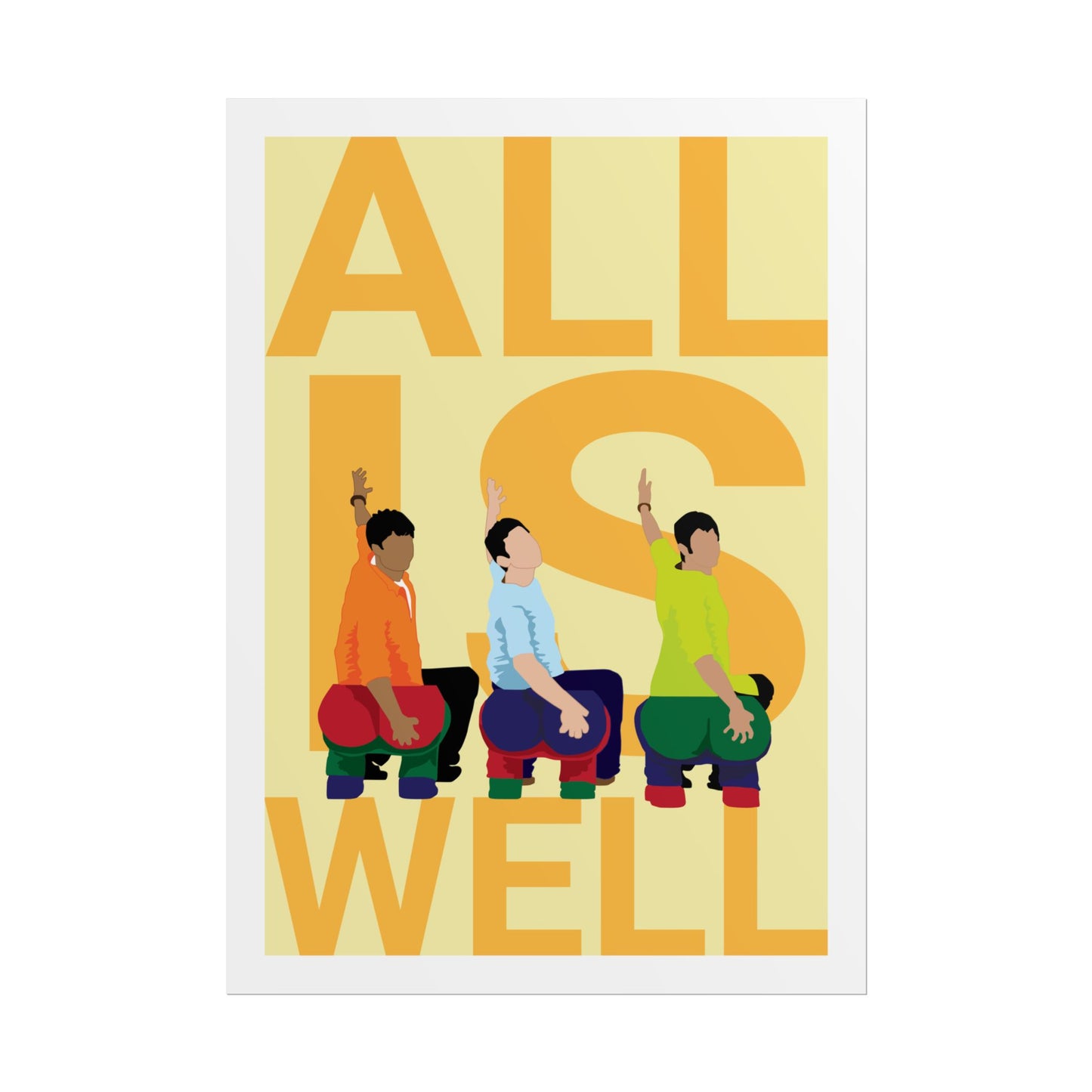Motivational Wall Art Poster - 'All Is Well' - Colorful Design for Positive Vibes