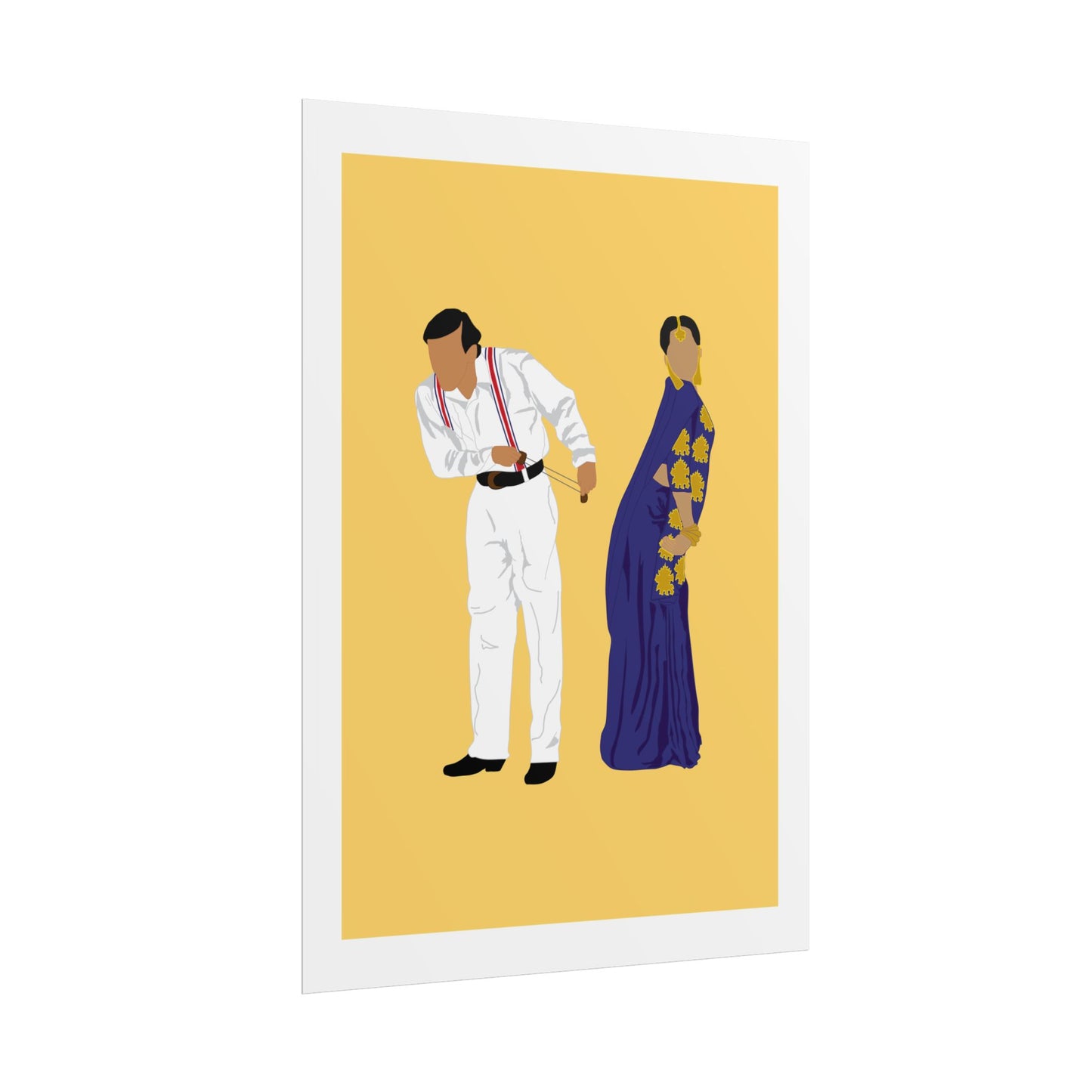 Vintage Couple Wall Art Poster - Hum Aapke Hai Kaun - Salman Khan - Madhuri Dixit