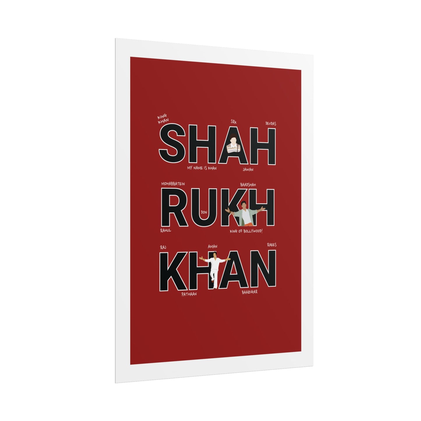 Shah Rukh Khan - Tribute Rolled Poster | Bollywood Wall Art | Movie Fan Decor
