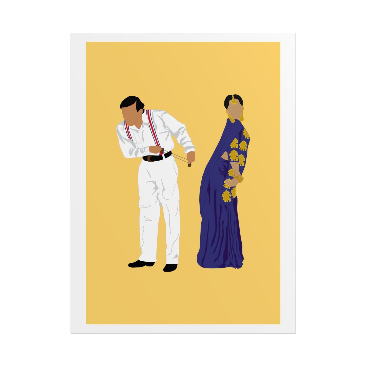 Vintage Couple Wall Art Poster - Hum Aapke Hai Kaun - Salman Khan - Madhuri Dixit