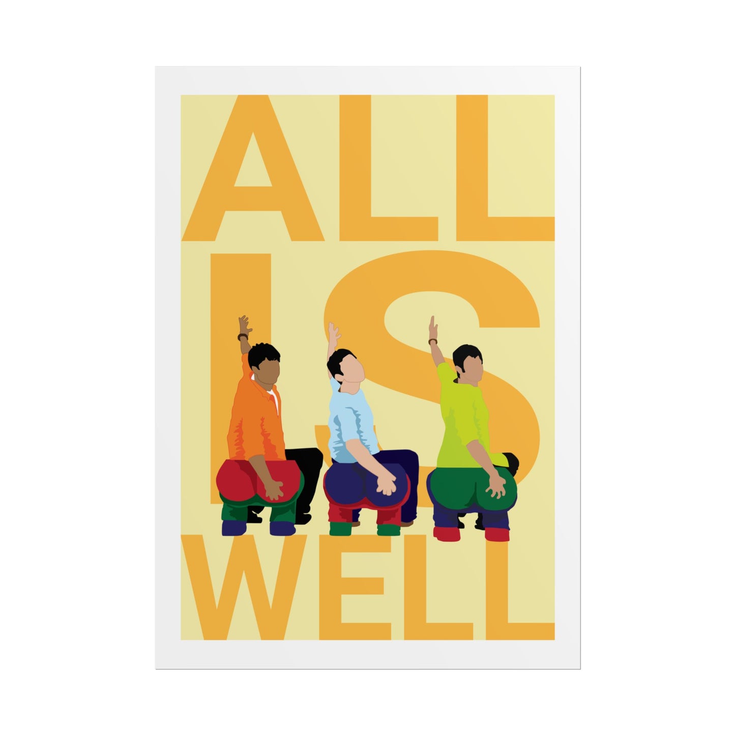 Motivational Wall Art Poster - 'All Is Well' - Colorful Design for Positive Vibes