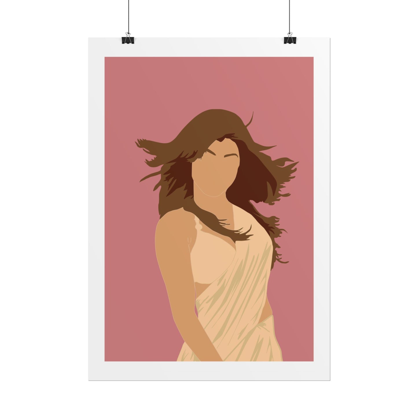 Desi Girl - Priyanka Chopra - Elegant Silhouette Wall Art Poster - Modern Decor for Home & Office