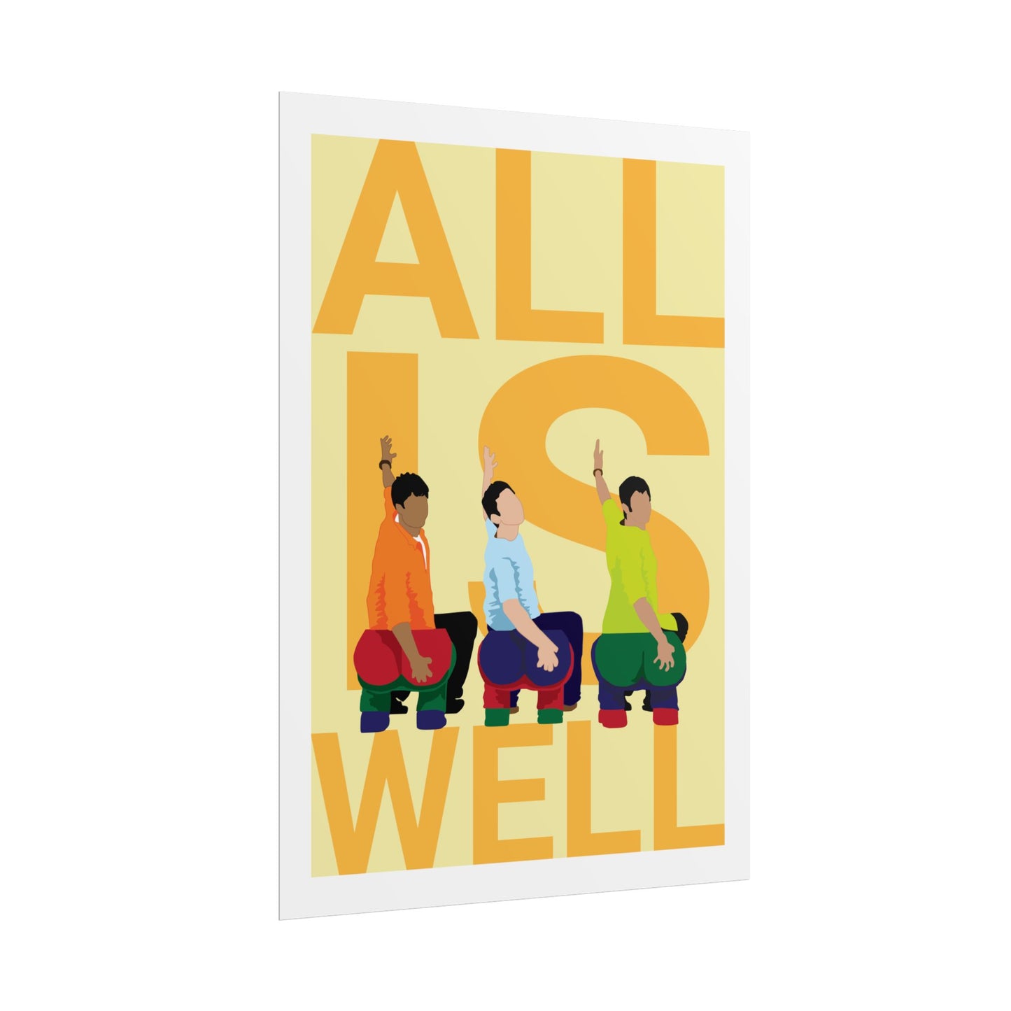 Motivational Wall Art Poster - 'All Is Well' - Colorful Design for Positive Vibes
