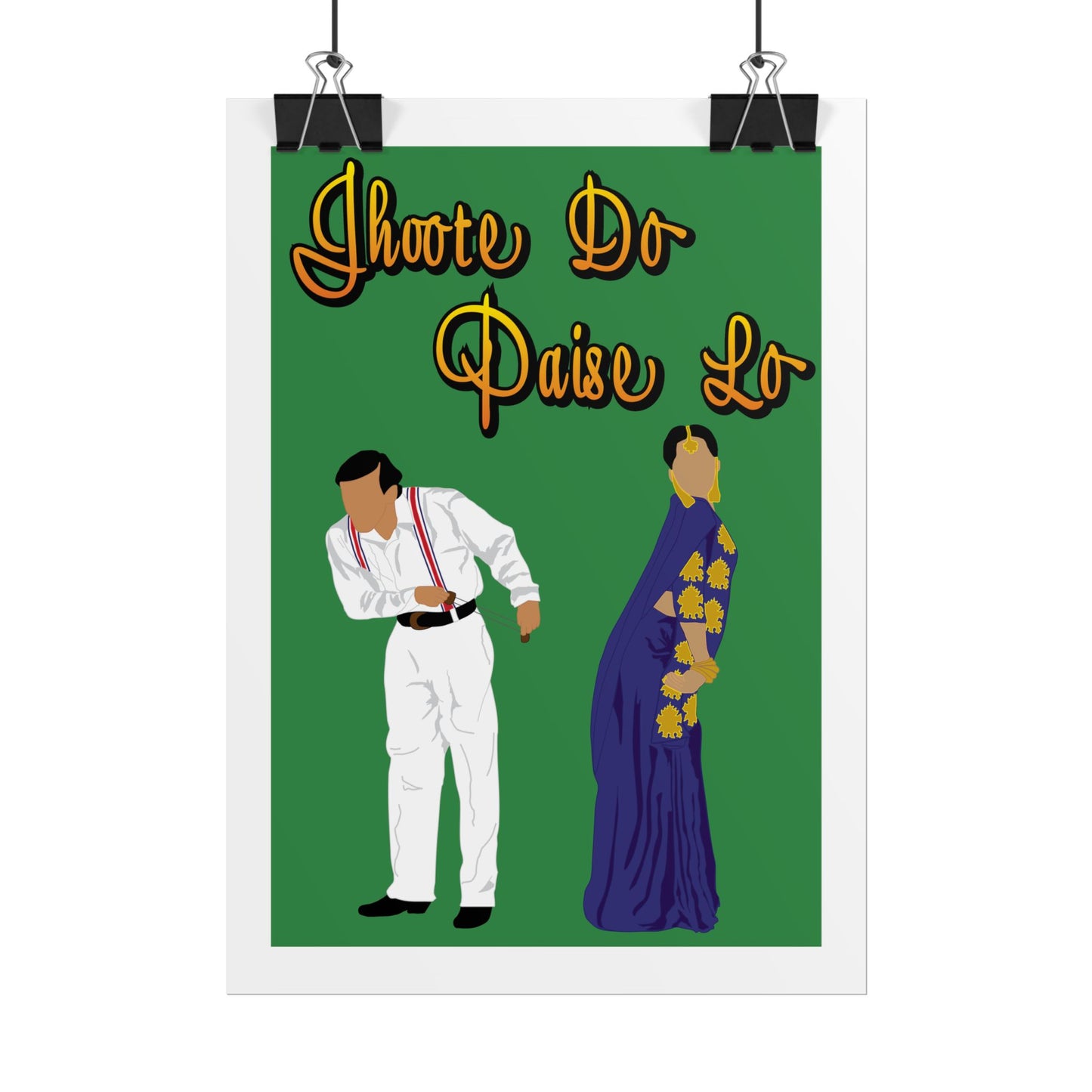 Vibrant Cultural Wall Art Poster - Jhoote Do Paise Lo - Hum Aapke Hai Kaun - Salman Khan - Madhuri Dixit