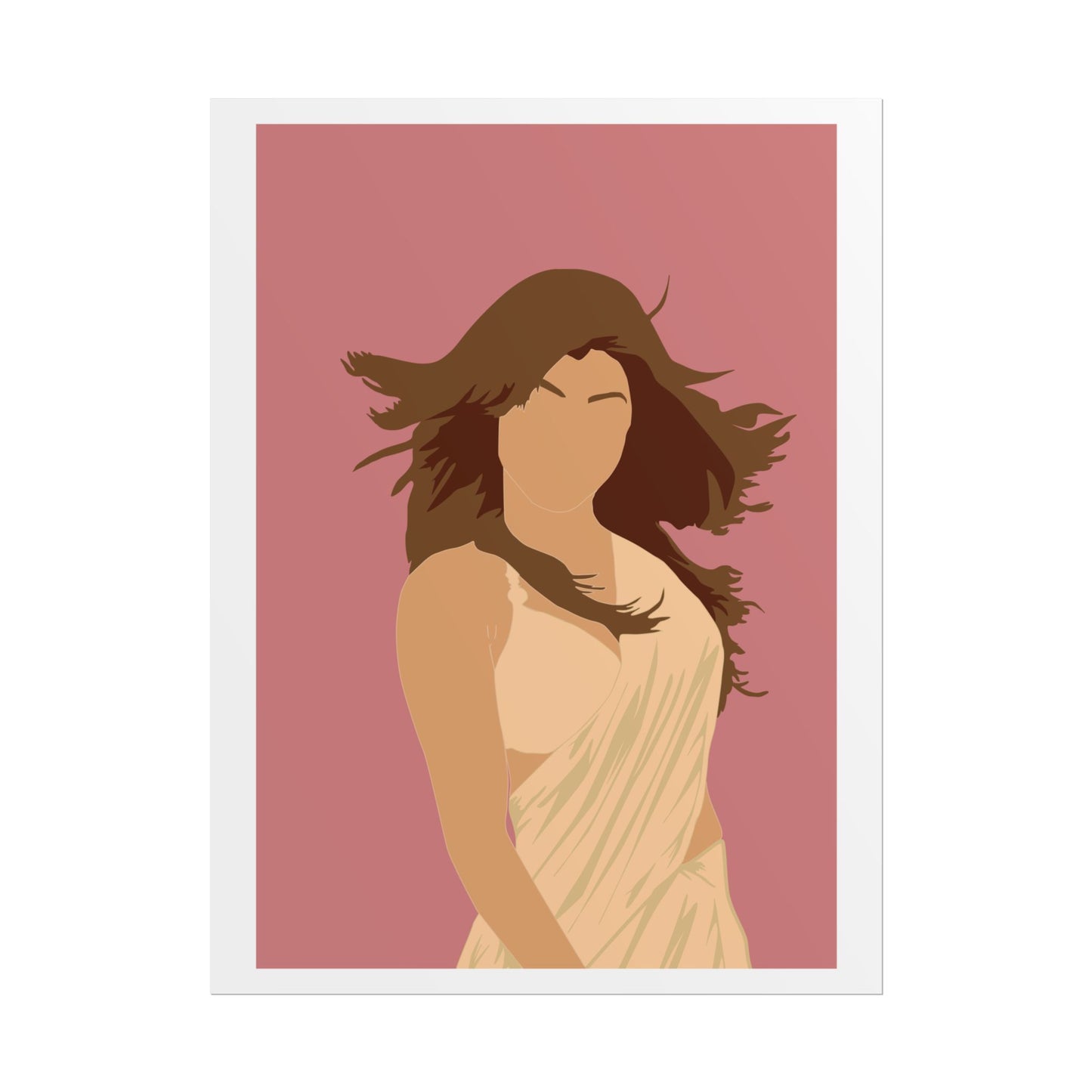 Desi Girl - Priyanka Chopra - Elegant Silhouette Wall Art Poster - Modern Decor for Home & Office