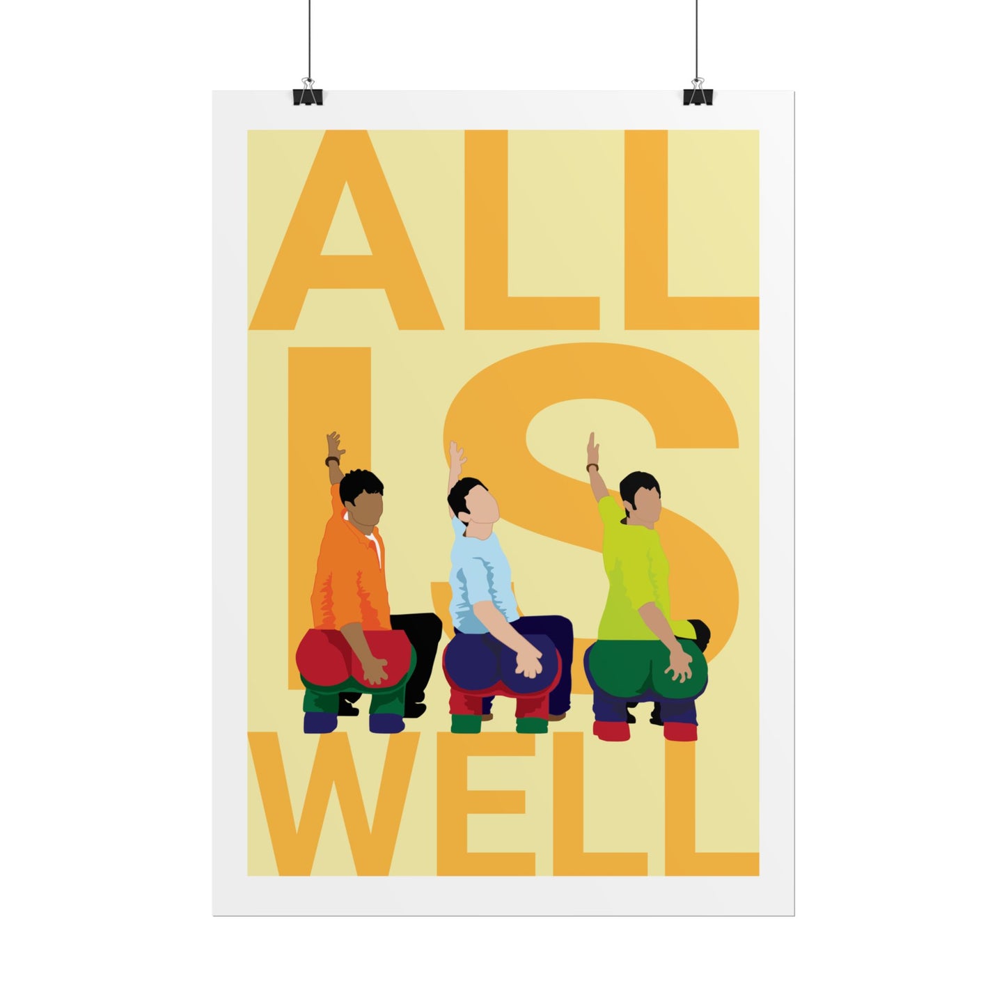 Motivational Wall Art Poster - 'All Is Well' - Colorful Design for Positive Vibes