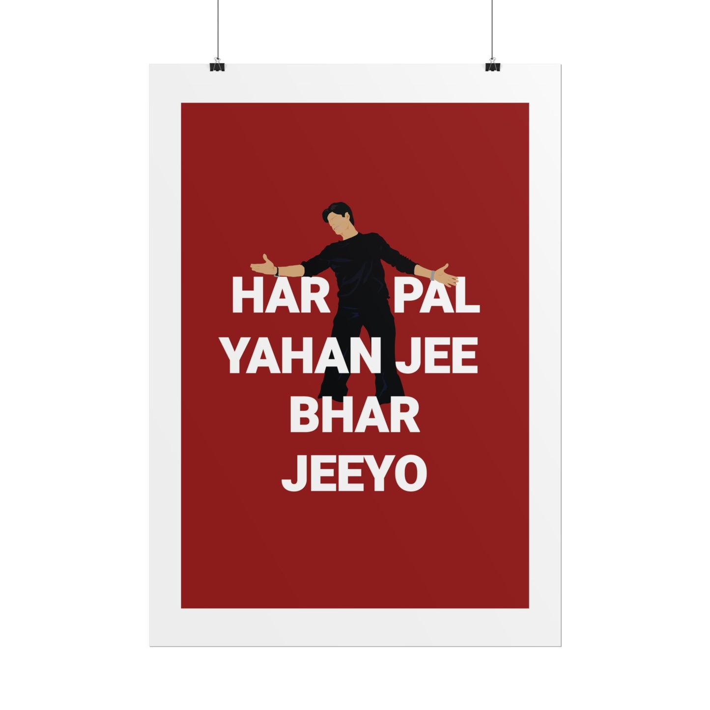- Shah Rukh Khan - Kal Ho Naa Ho - 'Har Pal Yahan Jee Bhar Jeeyo' Wall Art
