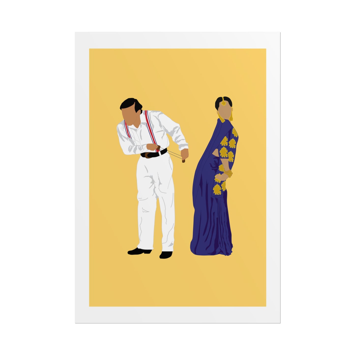 Vintage Couple Wall Art Poster - Hum Aapke Hai Kaun - Salman Khan - Madhuri Dixit