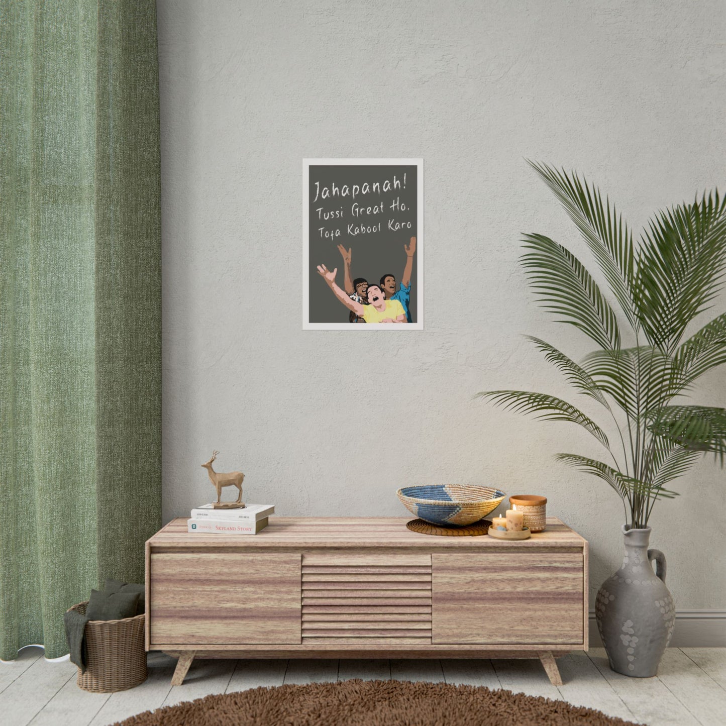 Inspirational Rolled Poster - 'Jahapanah! Tussi Great Ho, Tofa Kabool Karo' Motivational Art for Home Decor