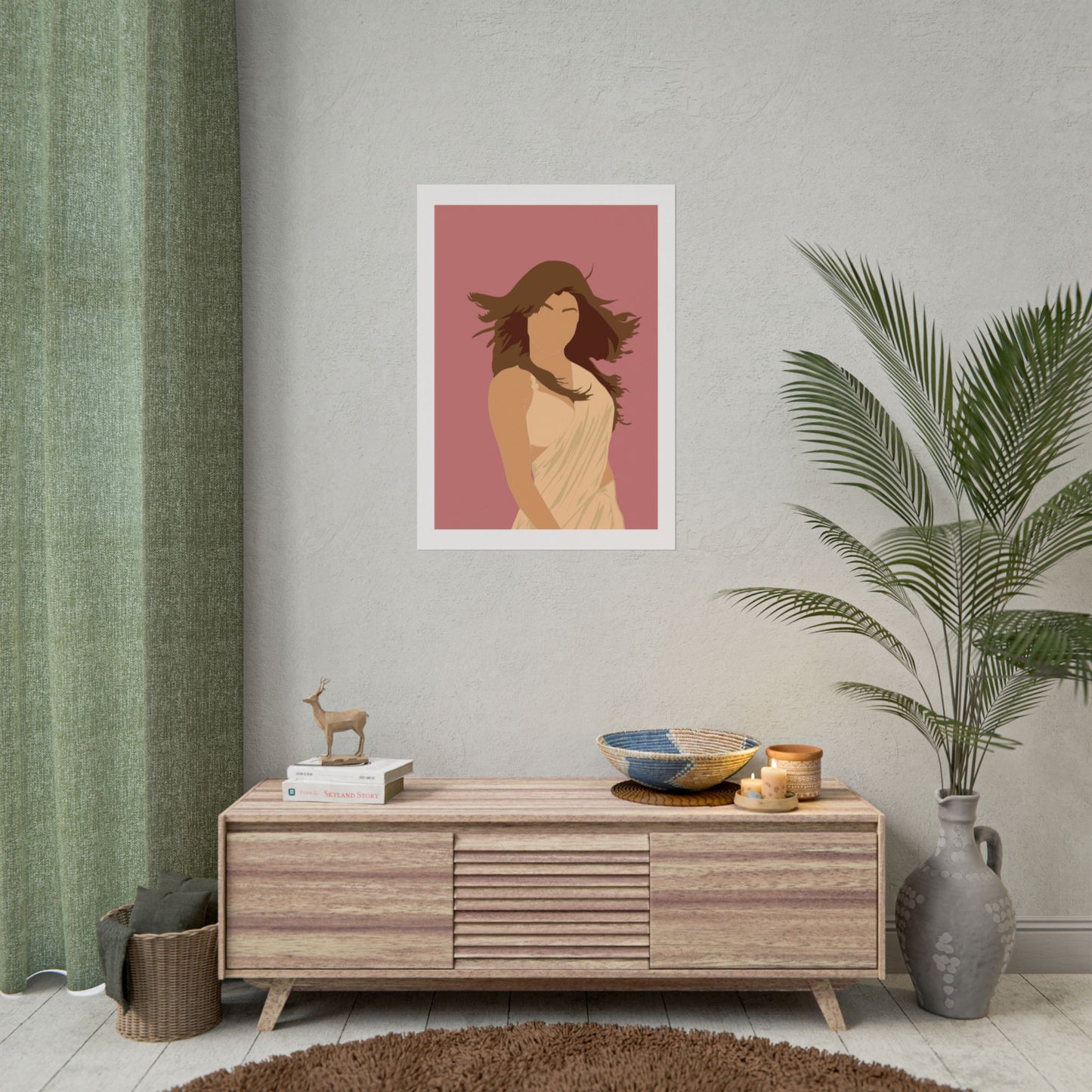 Desi Girl - Priyanka Chopra - Elegant Silhouette Wall Art Poster - Modern Decor for Home & Office