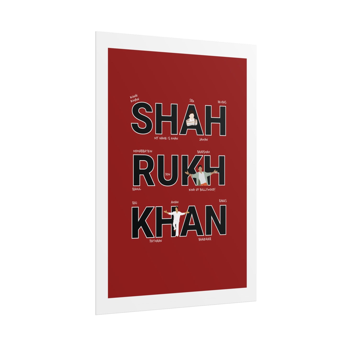 Shah Rukh Khan - Tribute Rolled Poster | Bollywood Wall Art | Movie Fan Decor