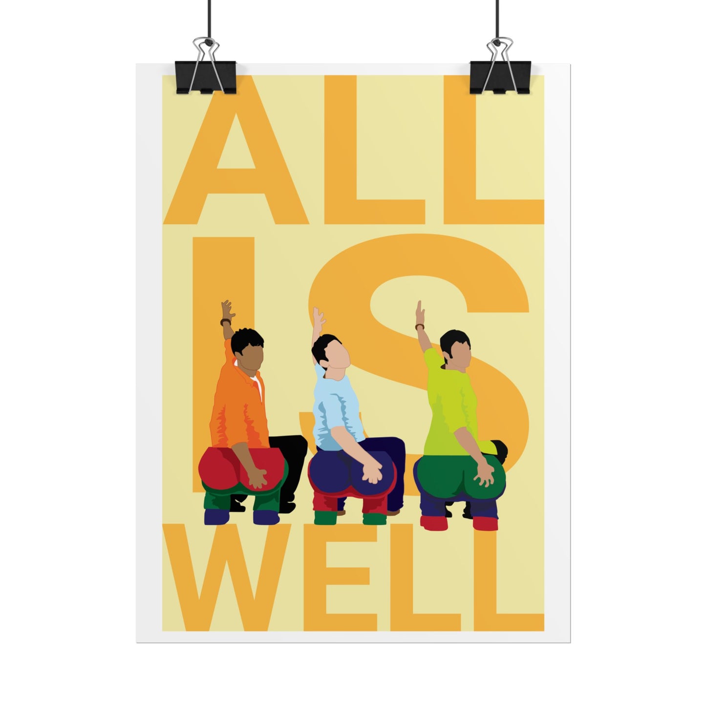 Motivational Wall Art Poster - 'All Is Well' - Colorful Design for Positive Vibes