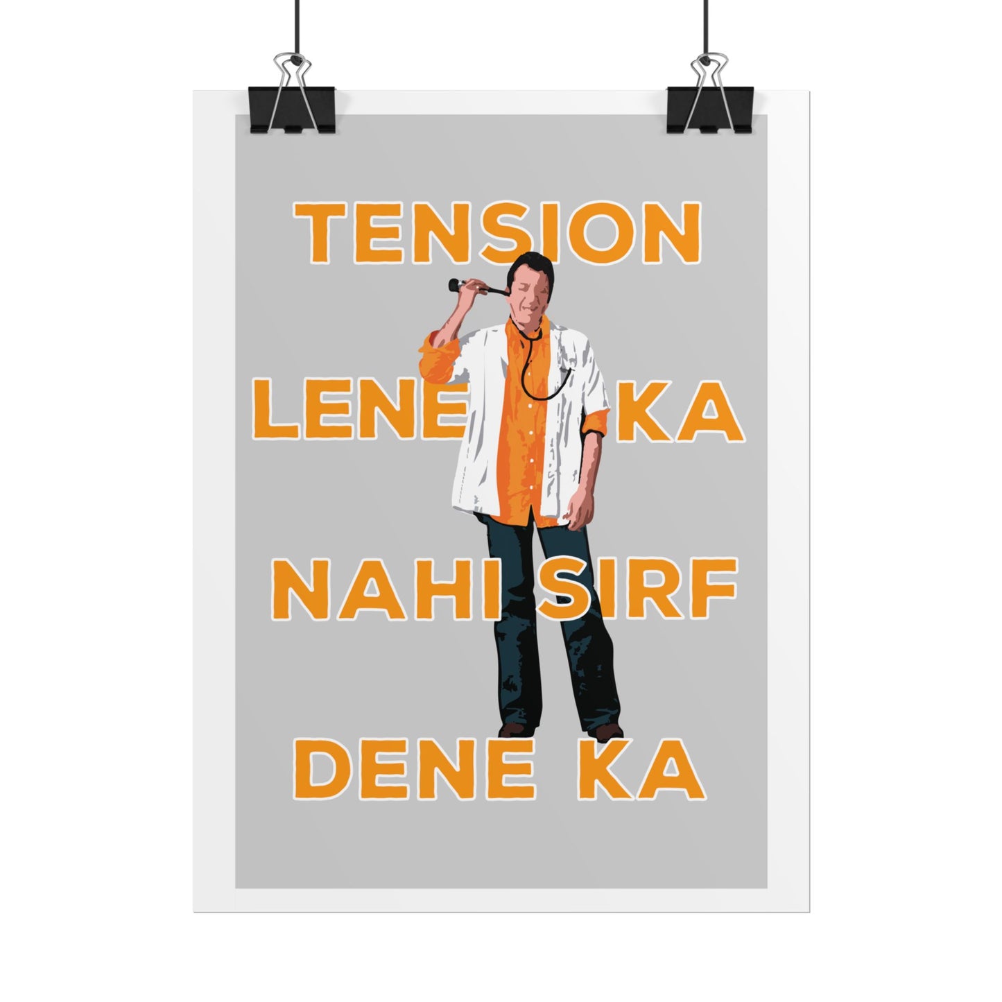 Munna Bhai MBBS - 'Tension Lene Ka Nahi Sirf Dene Ka' - Fun Wall Art for Home & Office