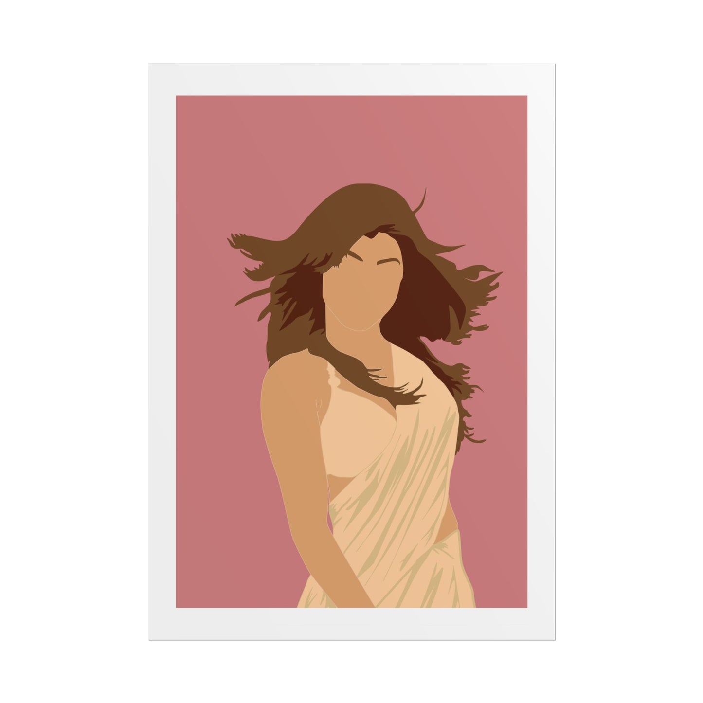 Desi Girl - Priyanka Chopra - Elegant Silhouette Wall Art Poster - Modern Decor for Home & Office
