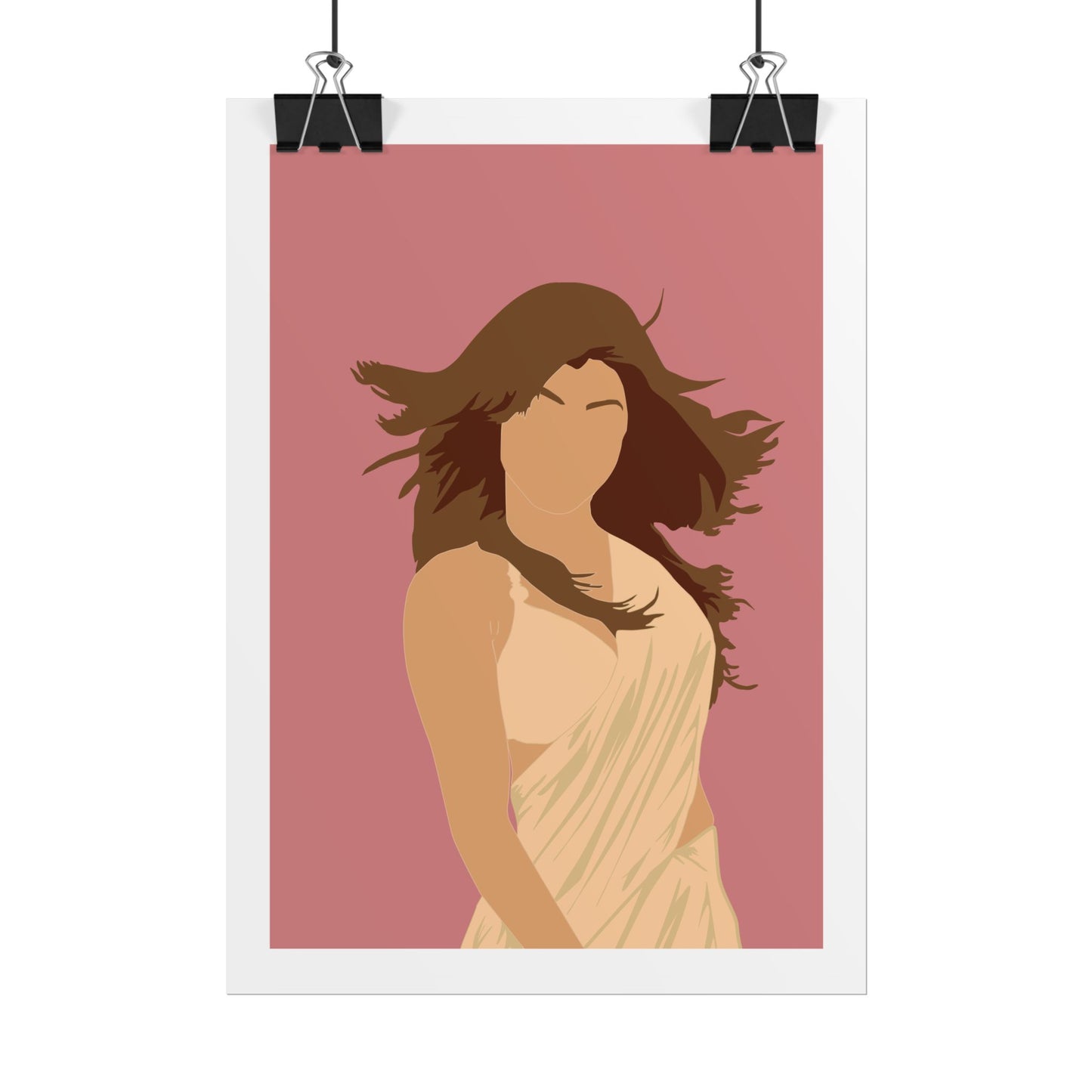 Desi Girl - Priyanka Chopra - Elegant Silhouette Wall Art Poster - Modern Decor for Home & Office