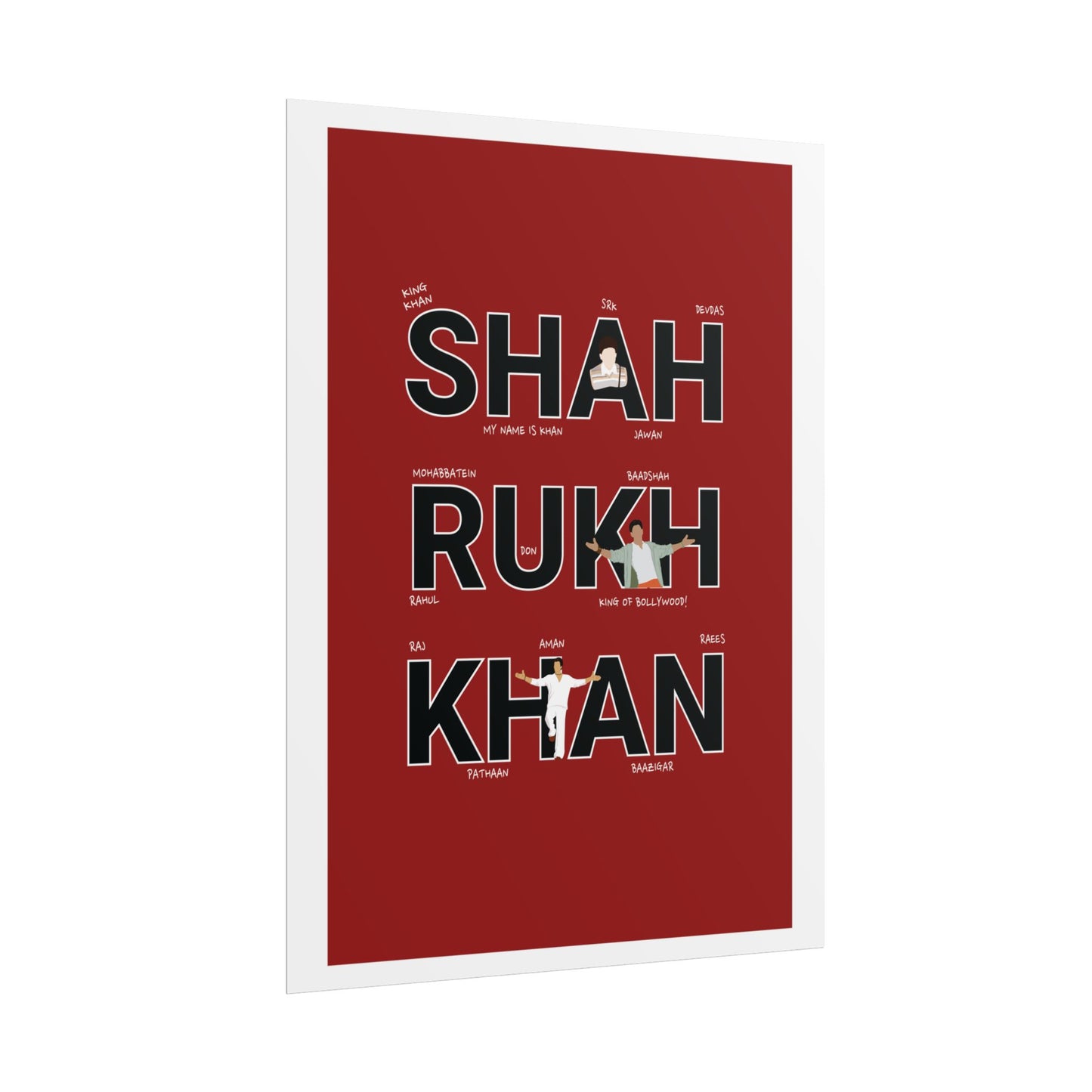 Shah Rukh Khan - Tribute Rolled Poster | Bollywood Wall Art | Movie Fan Decor