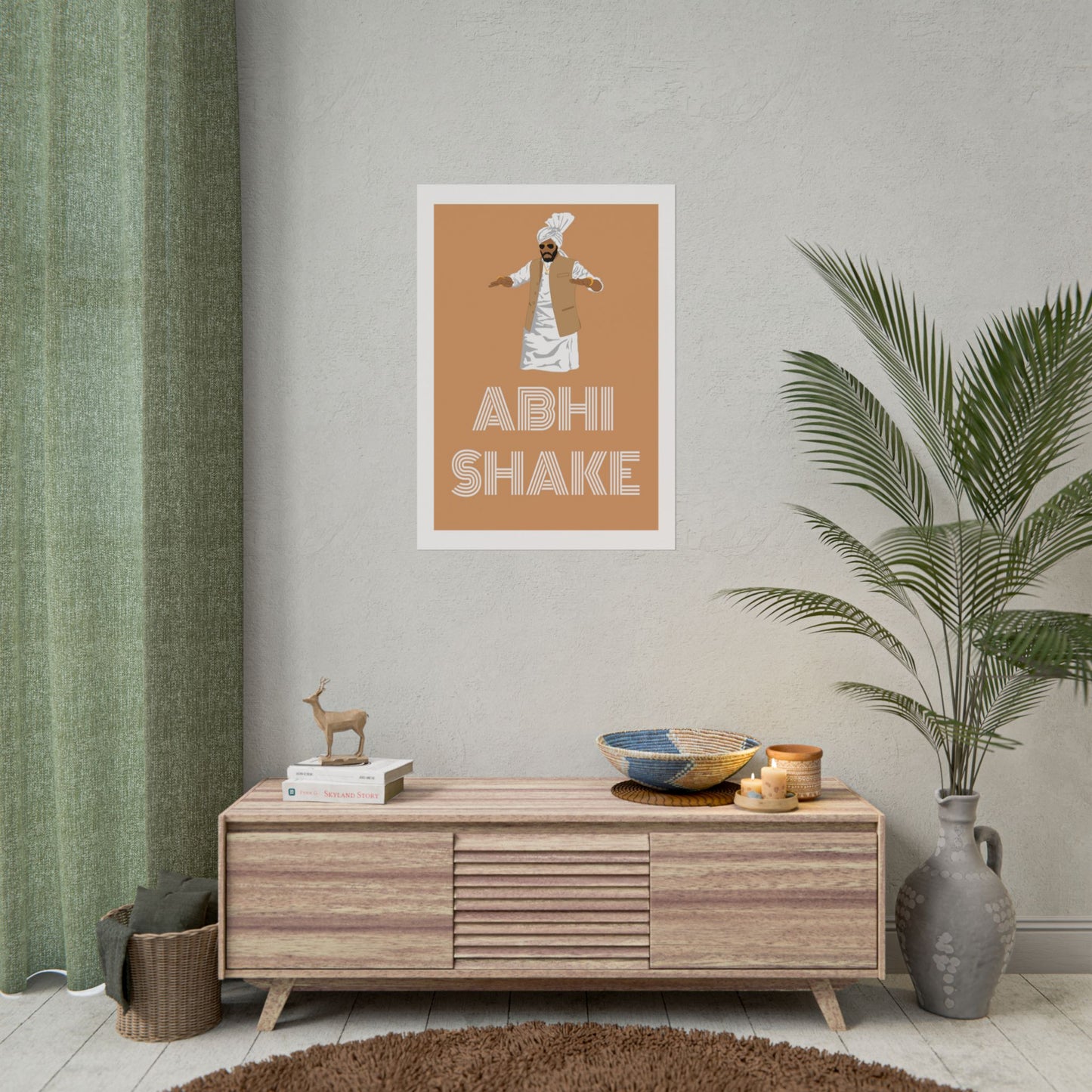 Unique Rolled Posters - 'Abhi Shake' Design for Home Decor