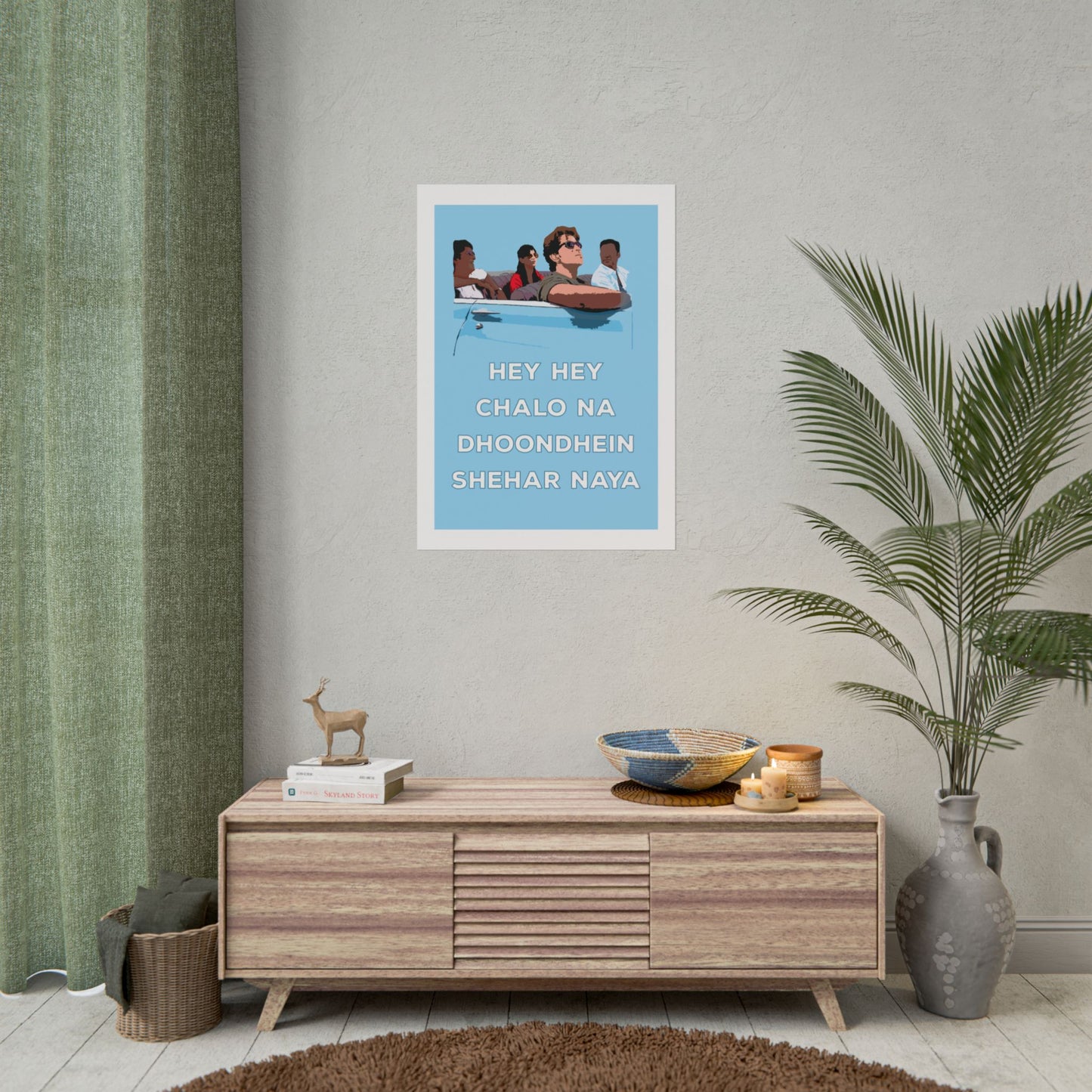 Zindagi Na Milegi Dobara - Inspired Rolled Poster - 'Hey Hey Chalo Na Dhoondhein Shehar Naya'