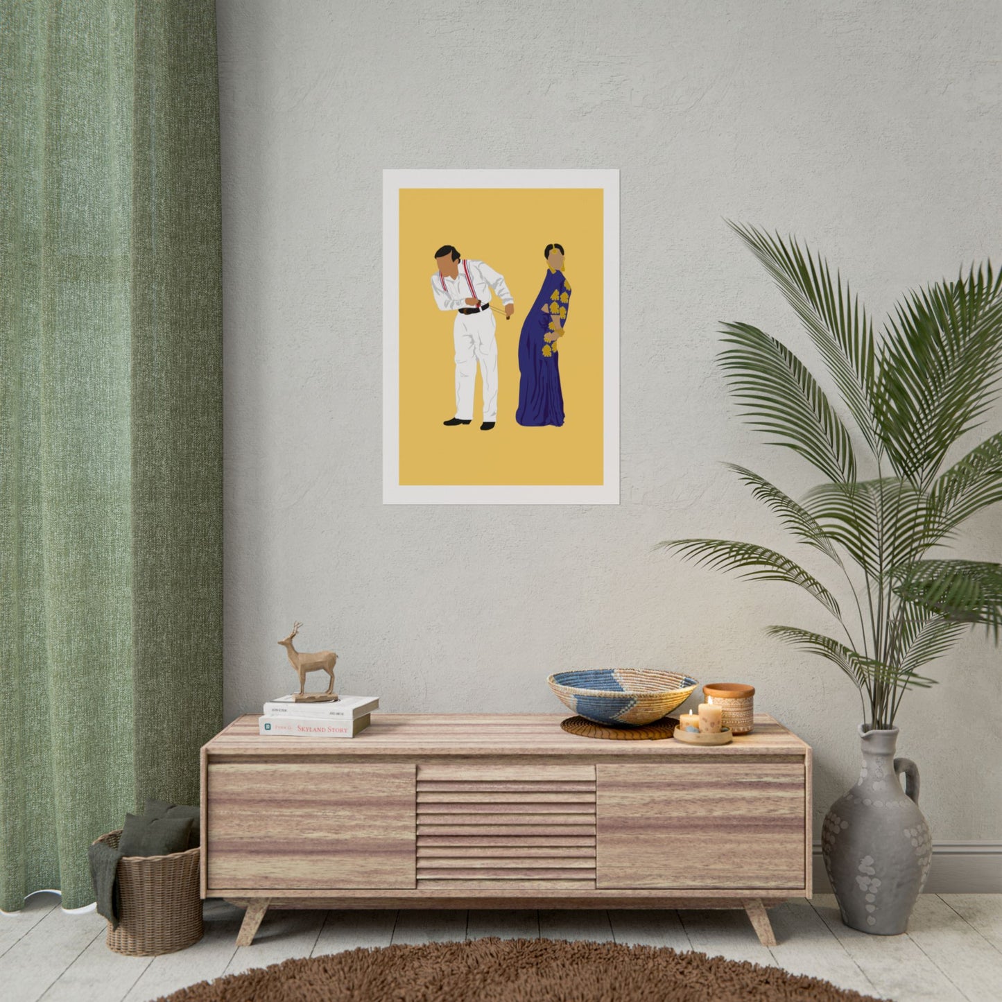 Vintage Couple Wall Art Poster - Hum Aapke Hai Kaun - Salman Khan - Madhuri Dixit
