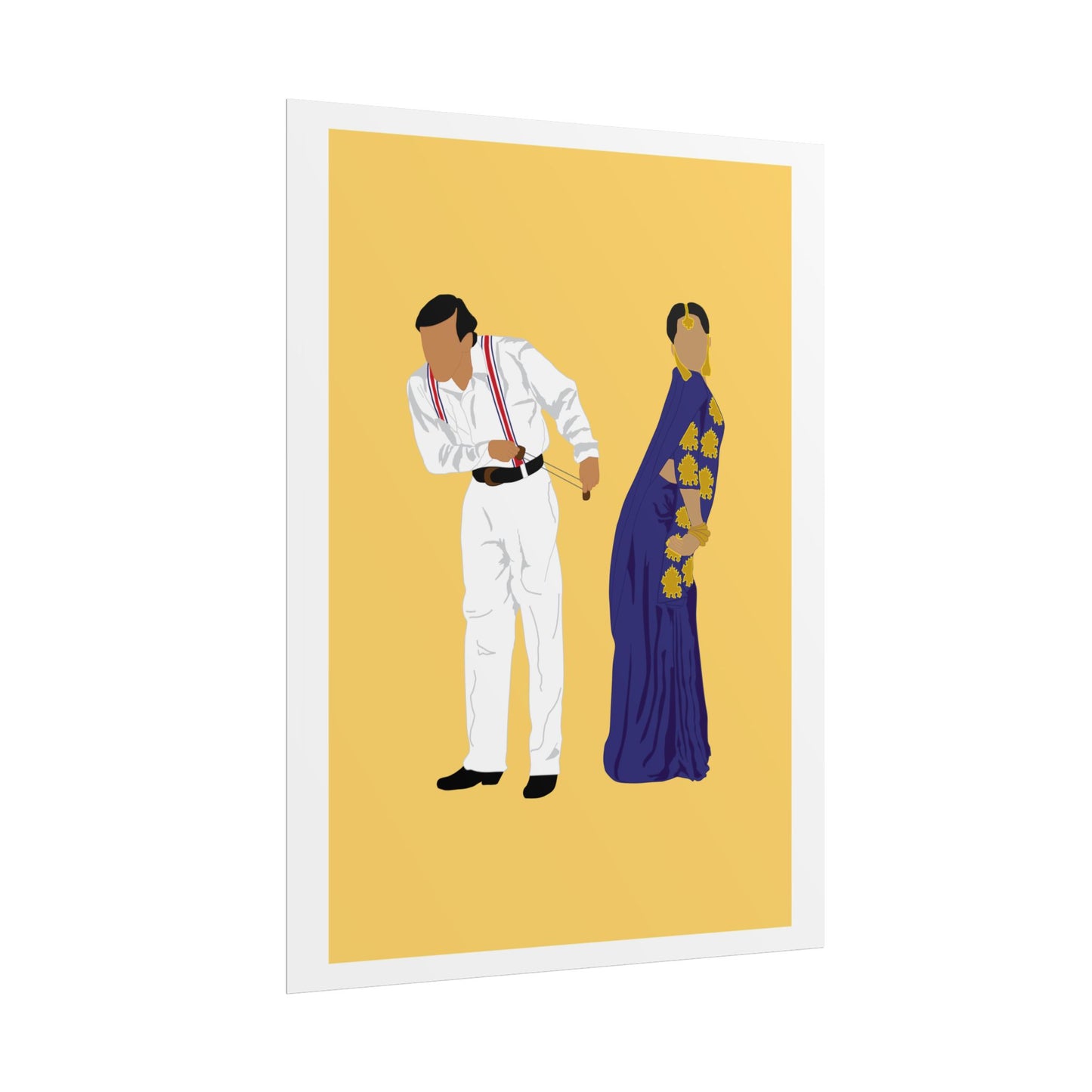 Vintage Couple Wall Art Poster - Hum Aapke Hai Kaun - Salman Khan - Madhuri Dixit
