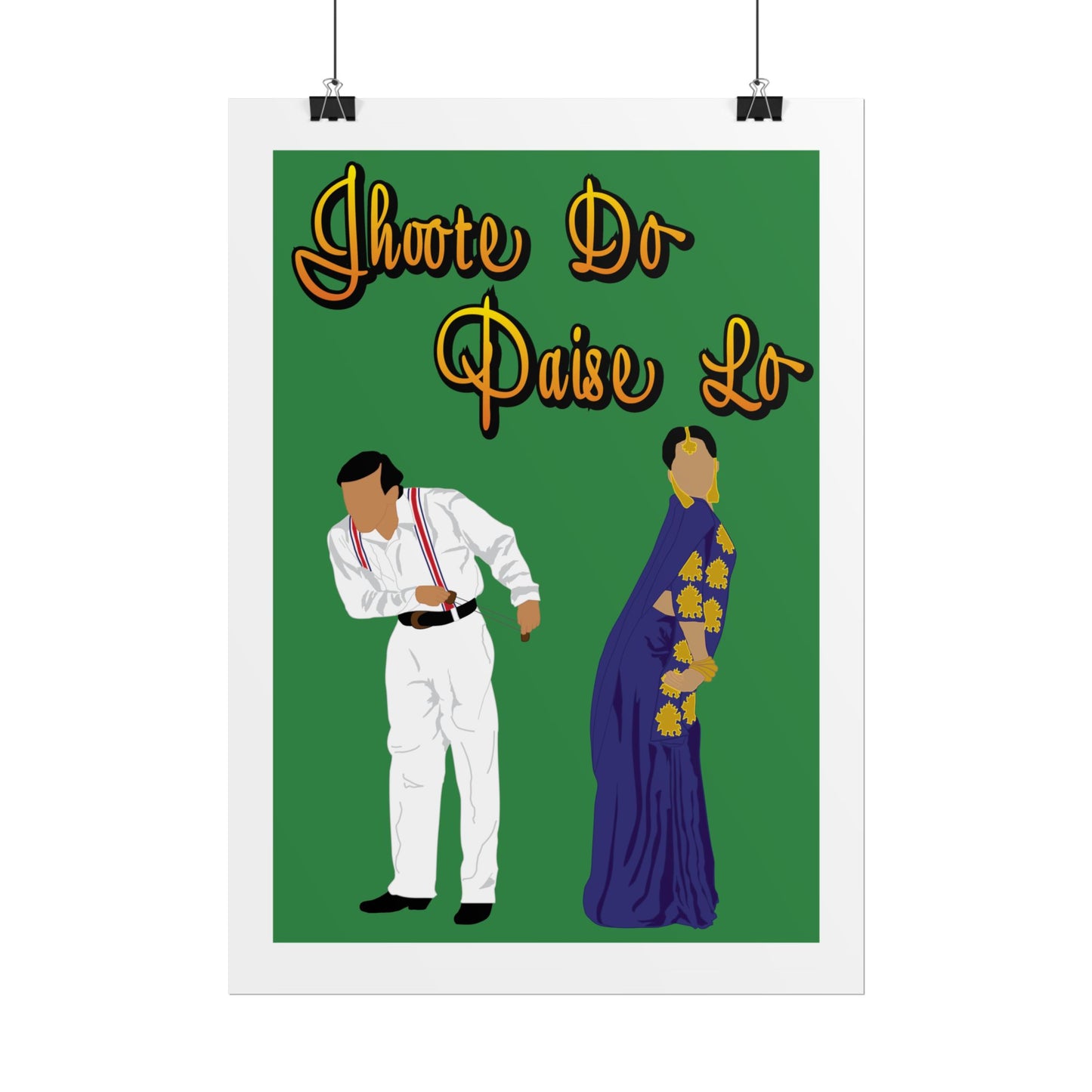 Vibrant Cultural Wall Art Poster - Jhoote Do Paise Lo - Hum Aapke Hai Kaun - Salman Khan - Madhuri Dixit