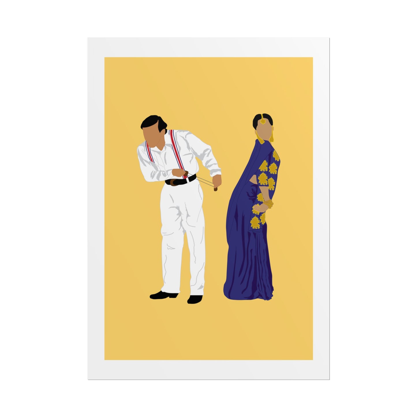 Vintage Couple Wall Art Poster - Hum Aapke Hai Kaun - Salman Khan - Madhuri Dixit