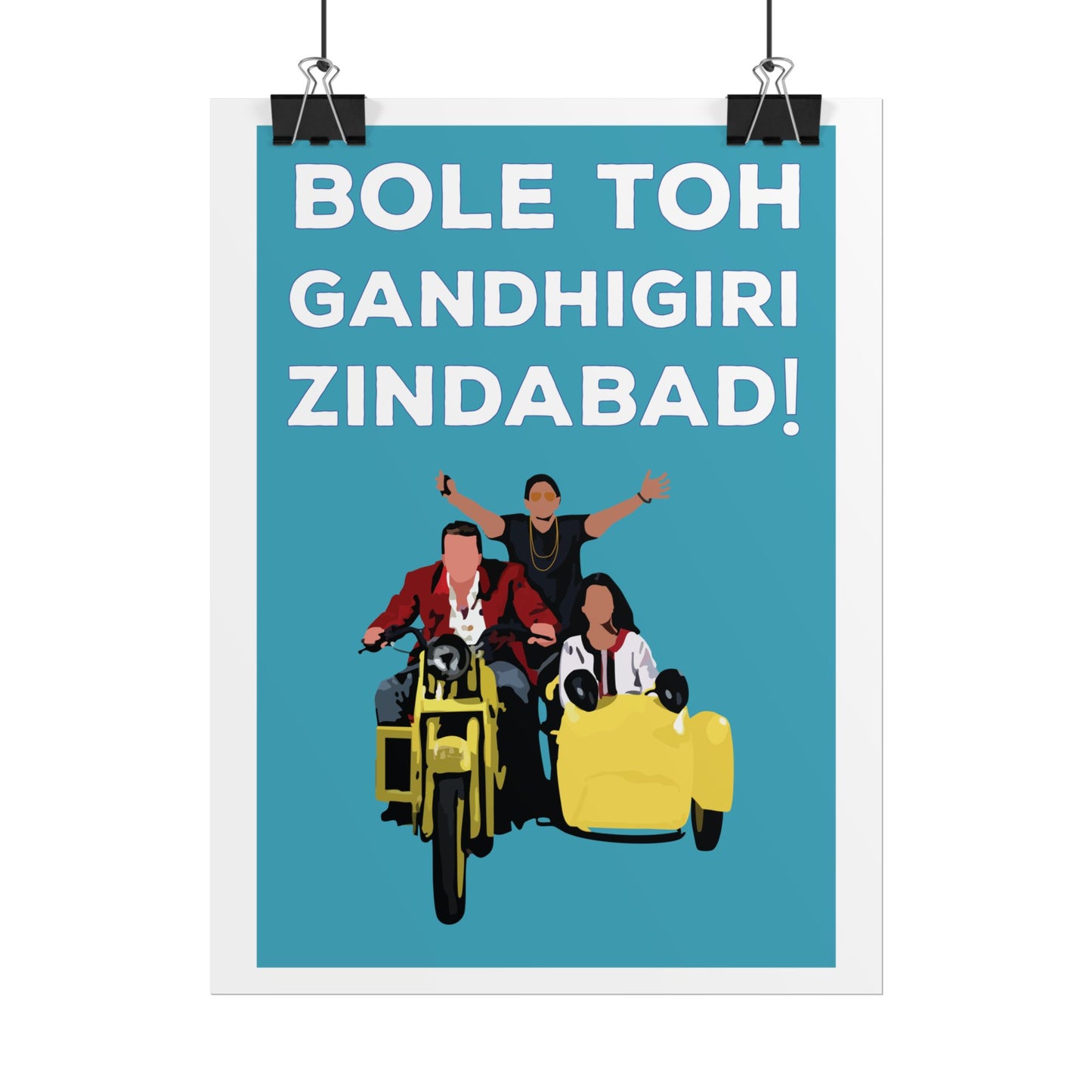 Munna Bhai MBBS - Inspirational Rolled Poster - Bole Toh Gandhigiri Zindabad!
