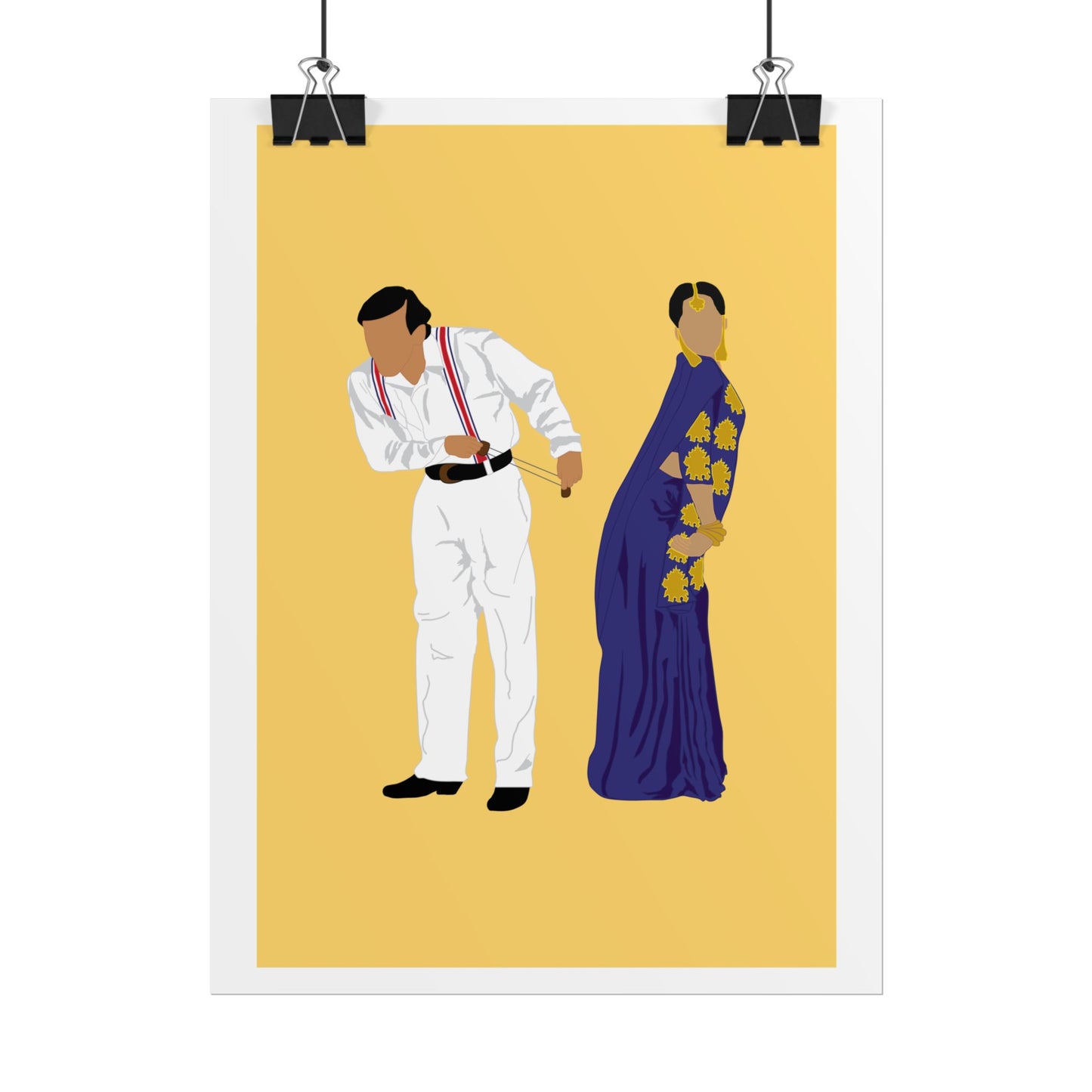 Vintage Couple Wall Art Poster - Hum Aapke Hai Kaun - Salman Khan - Madhuri Dixit