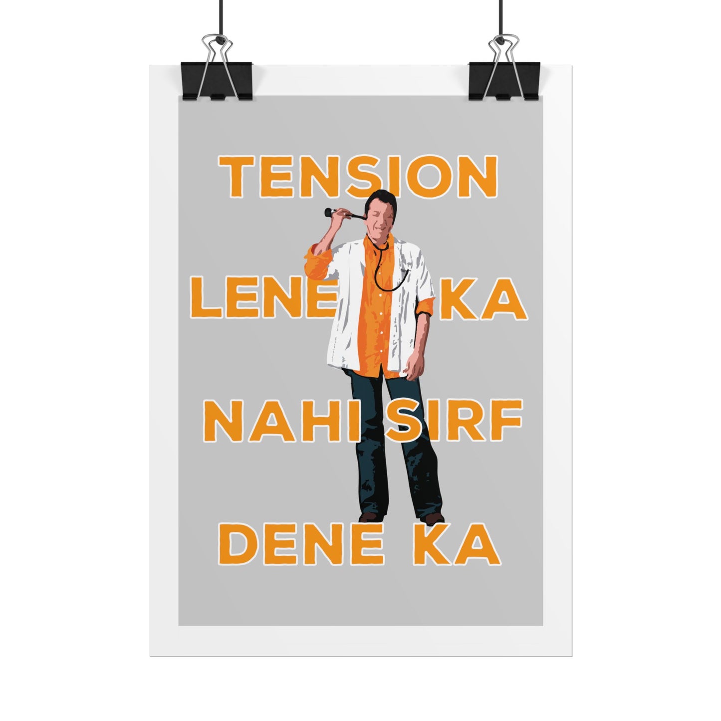 Munna Bhai MBBS - 'Tension Lene Ka Nahi Sirf Dene Ka' - Fun Wall Art for Home & Office