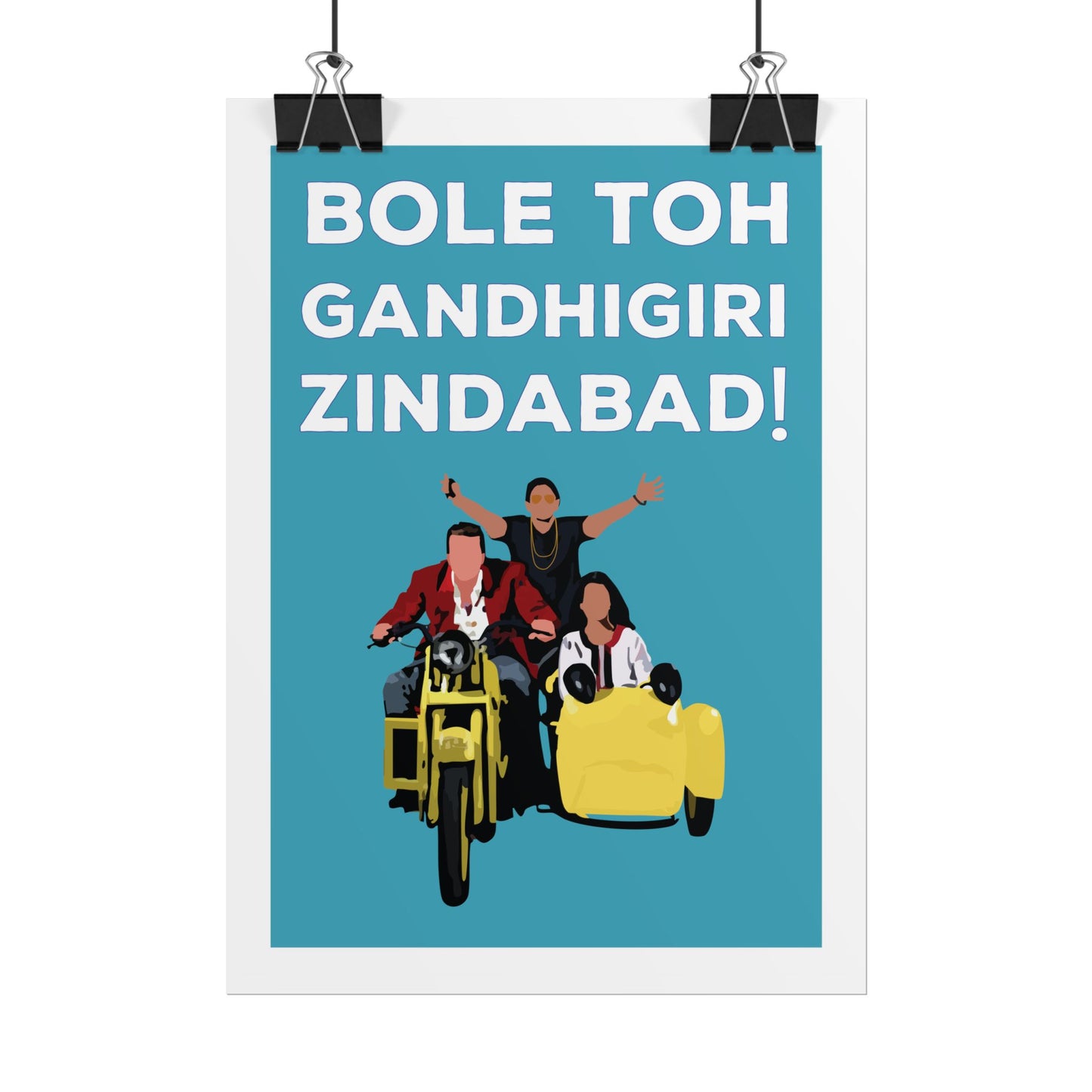 Munna Bhai MBBS - Inspirational Rolled Poster - Bole Toh Gandhigiri Zindabad!