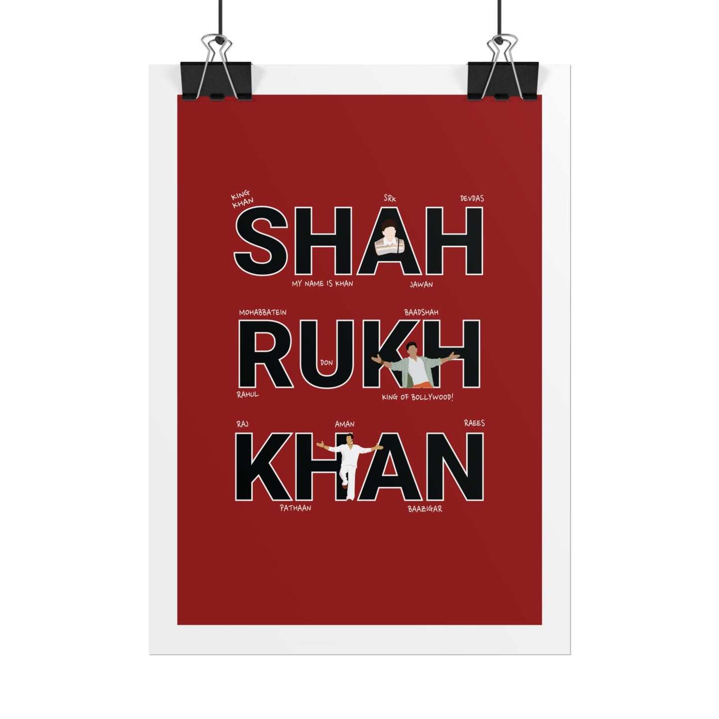 Shah Rukh Khan - Tribute Rolled Poster | Bollywood Wall Art | Movie Fan Decor