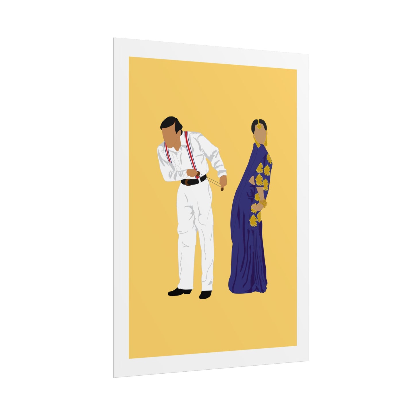 Vintage Couple Wall Art Poster - Hum Aapke Hai Kaun - Salman Khan - Madhuri Dixit