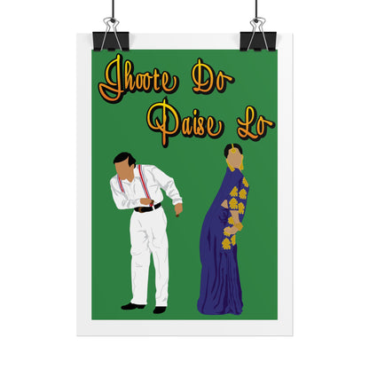 Vibrant Cultural Wall Art Poster - Jhoote Do Paise Lo - Hum Aapke Hai Kaun - Salman Khan - Madhuri Dixit
